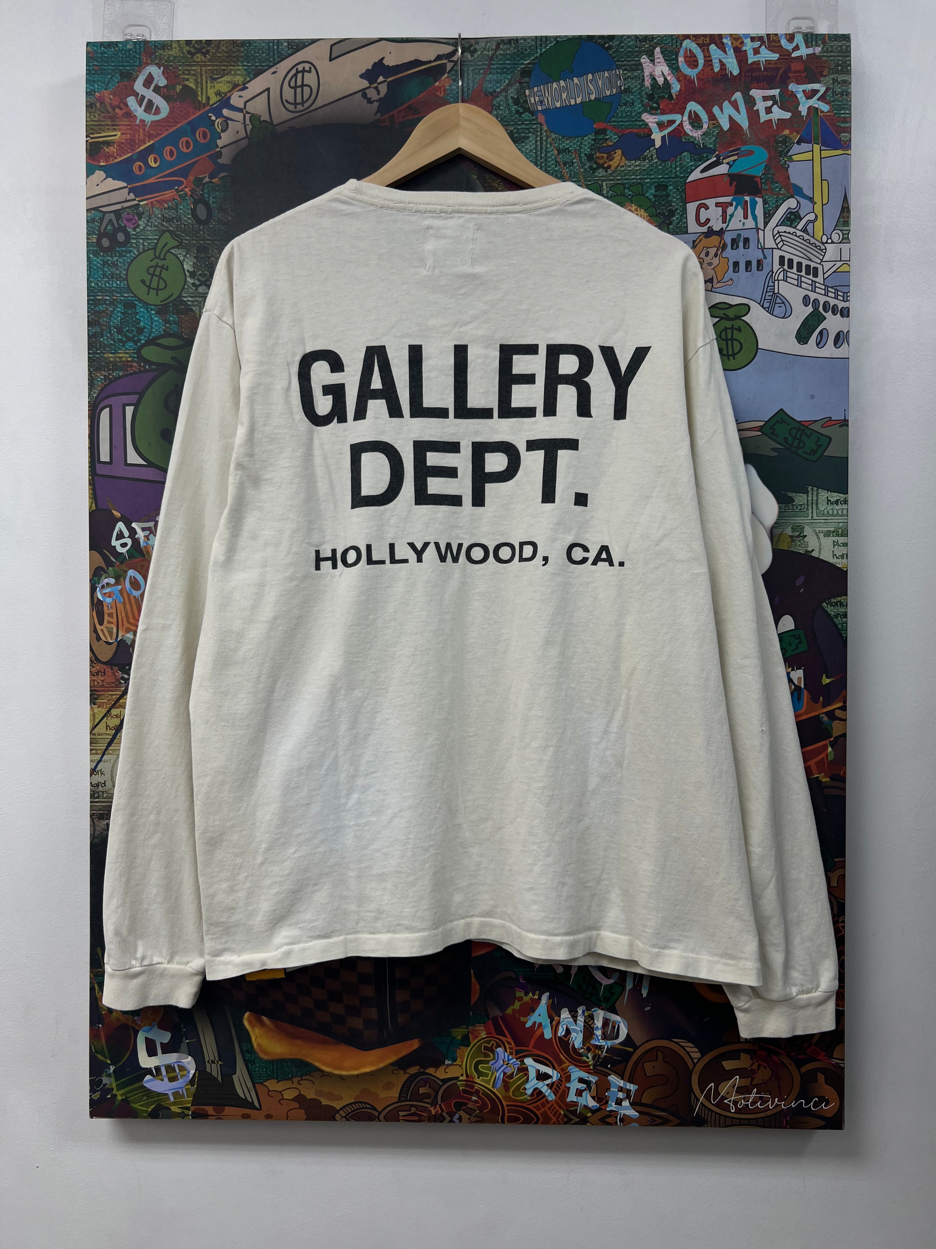 Gallery Dept Cream Black Logo Long Sleeve