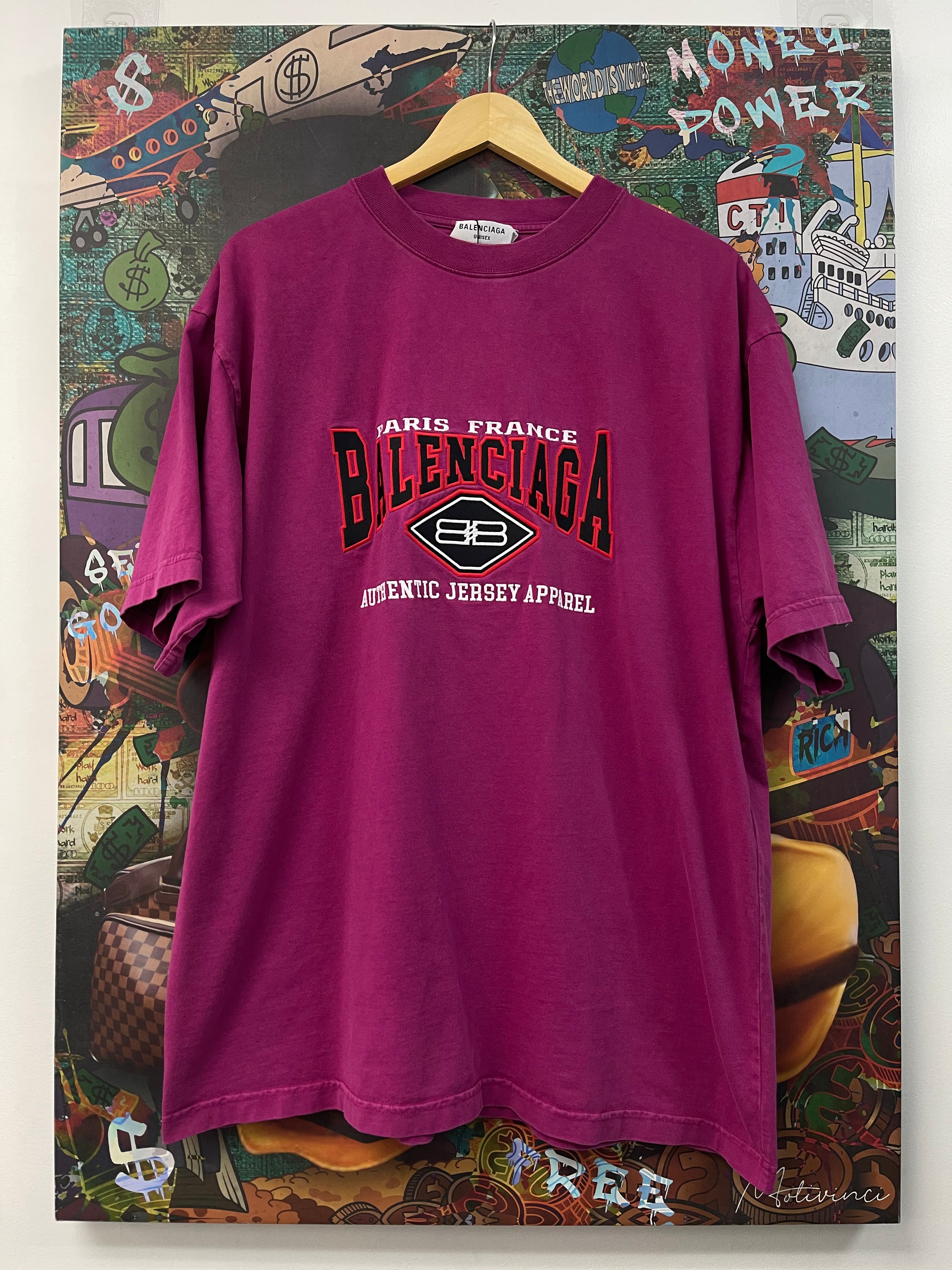 Balenciaga Hot Pink Authentic Jersey Tee
