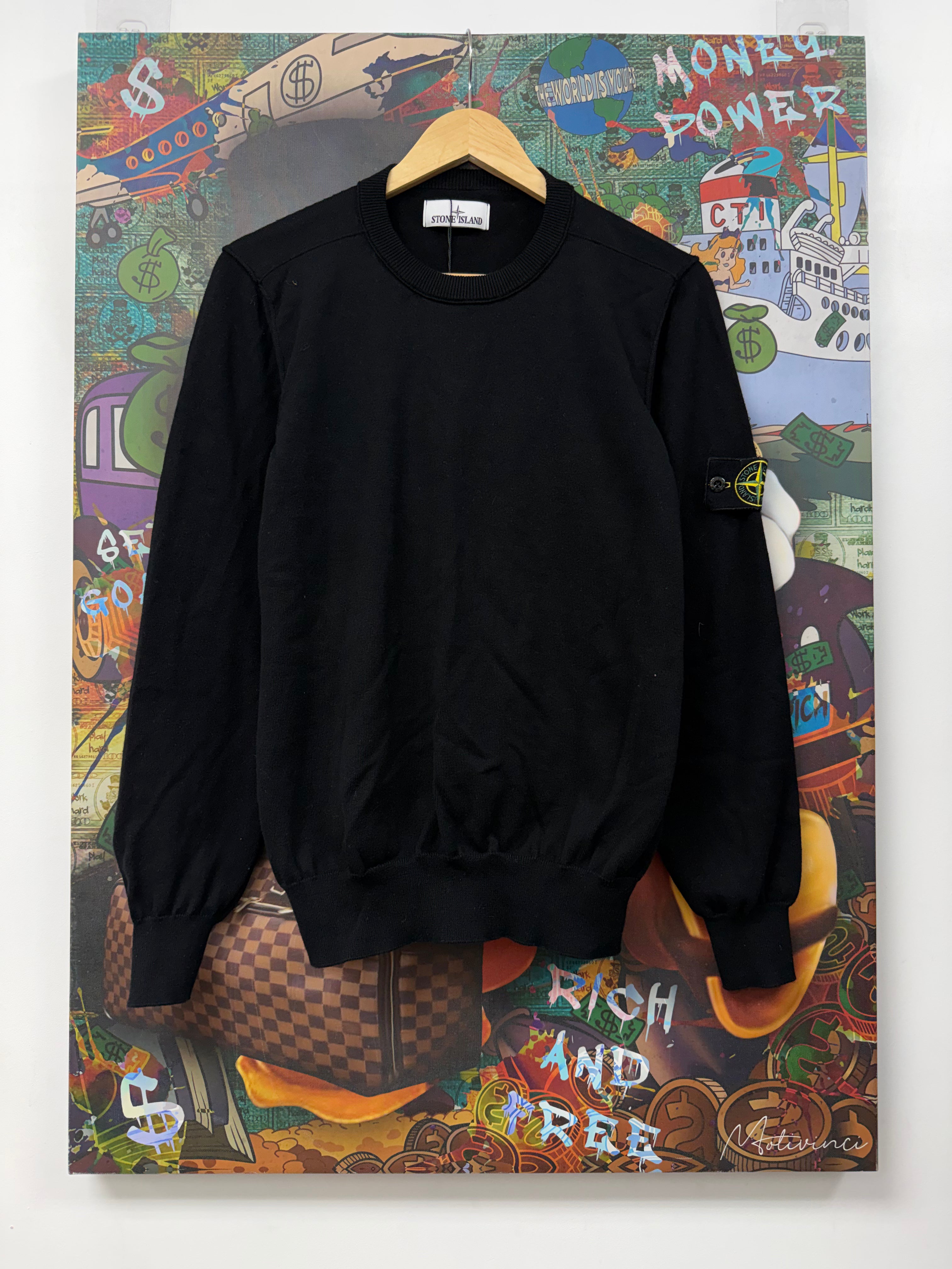 Stone Island Black Crewneck Used