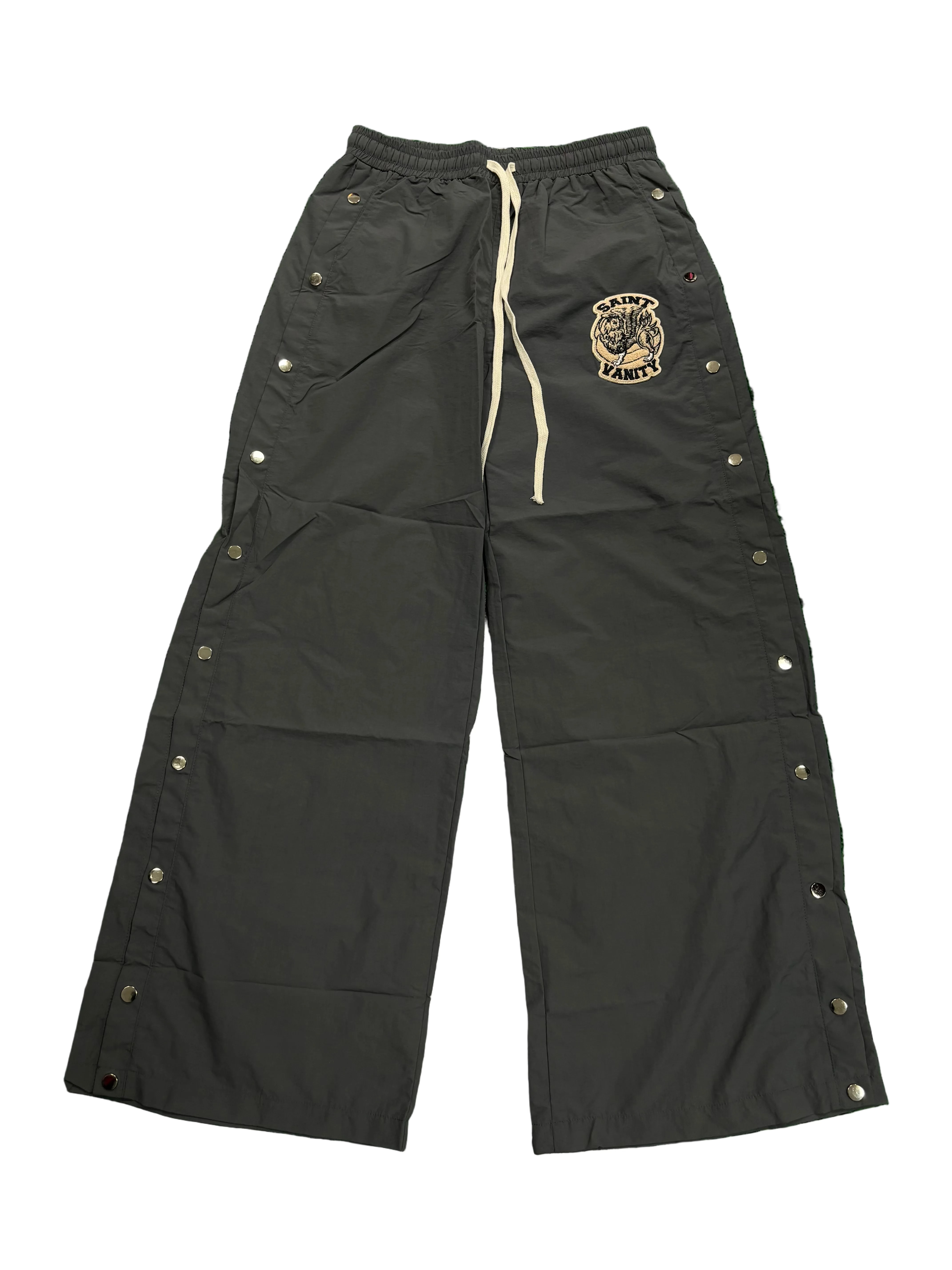 Saint Vanity Nylon Grey Button Up Pants