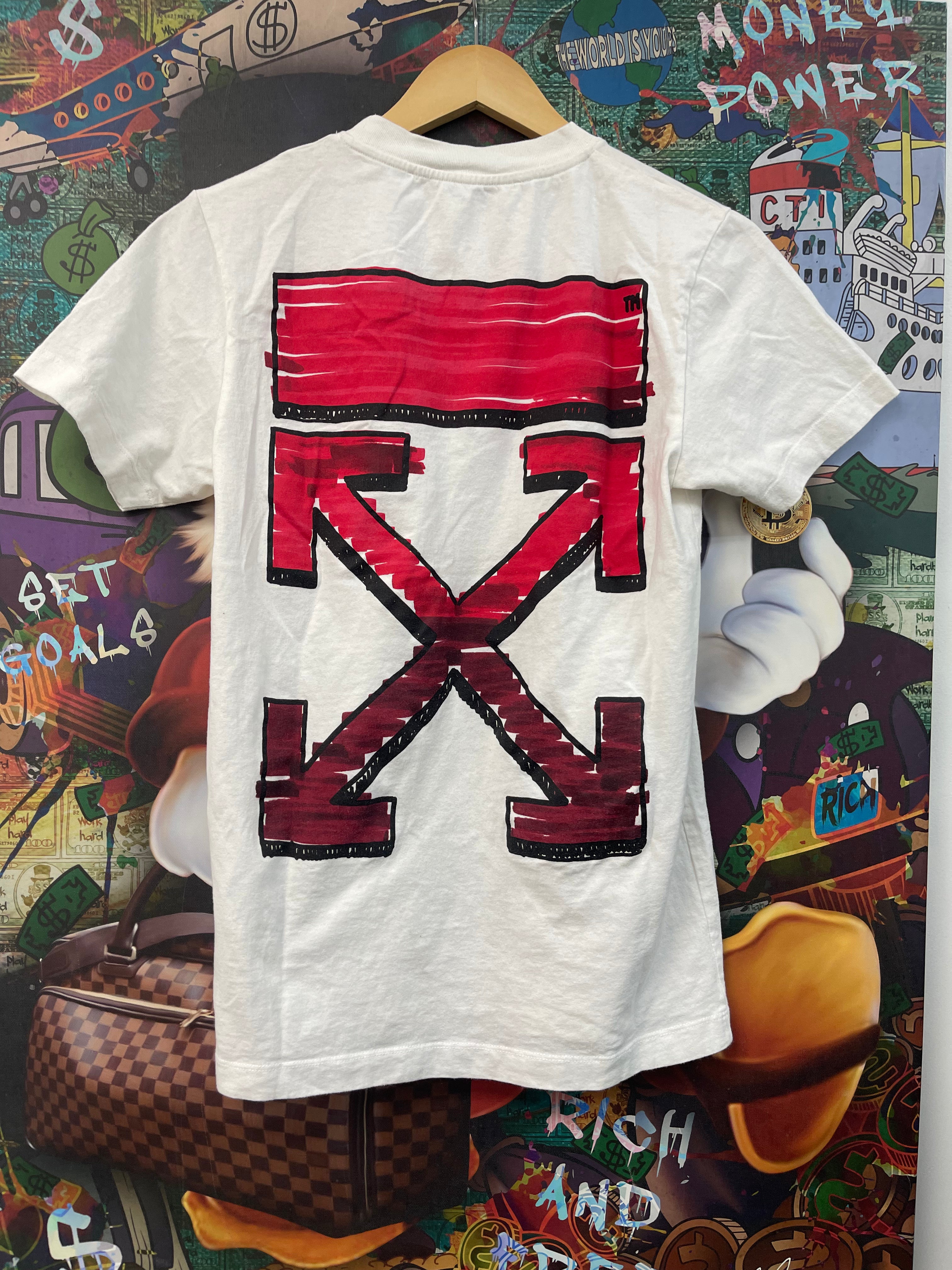 Off-White Whte Red Spray Tee