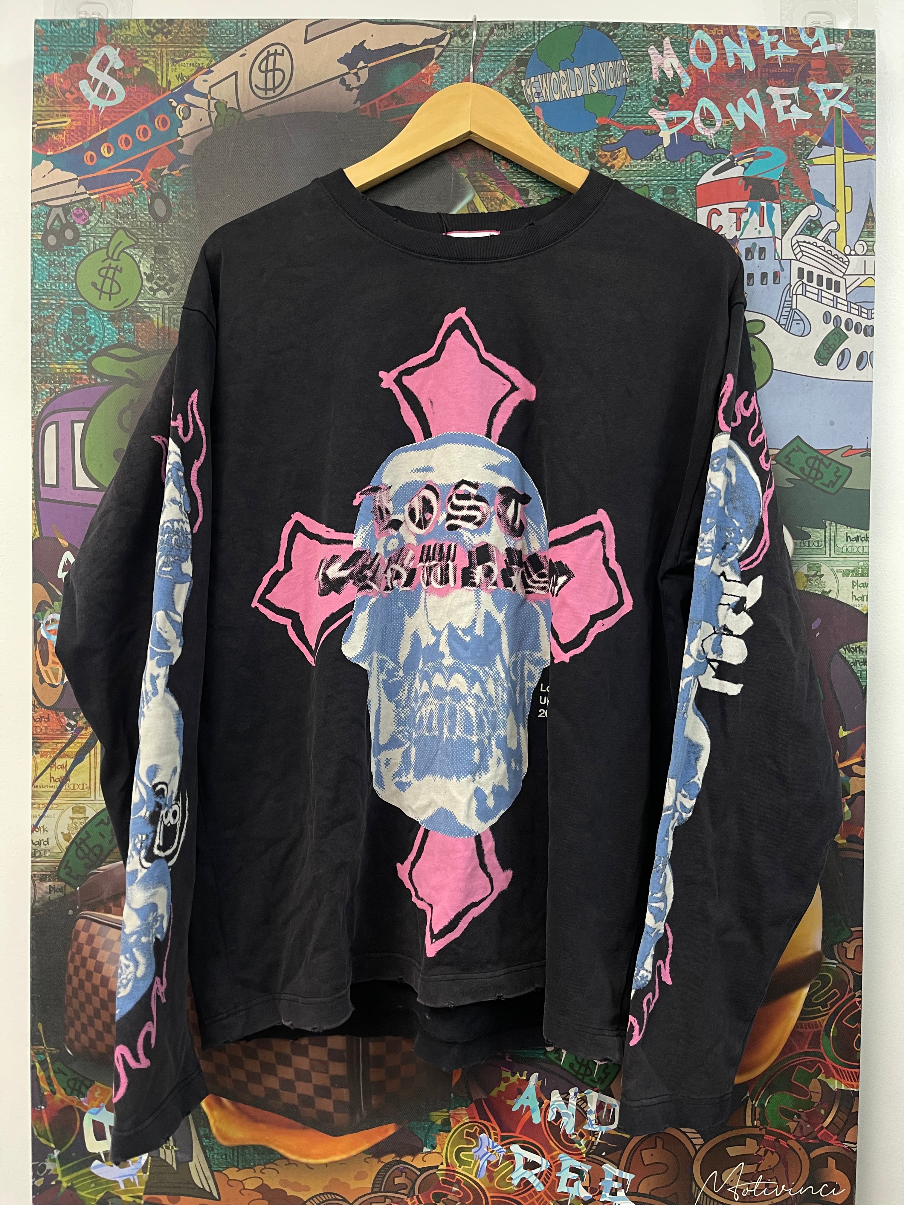 Lost Intricacy Uknwsim Navy Pink Tee