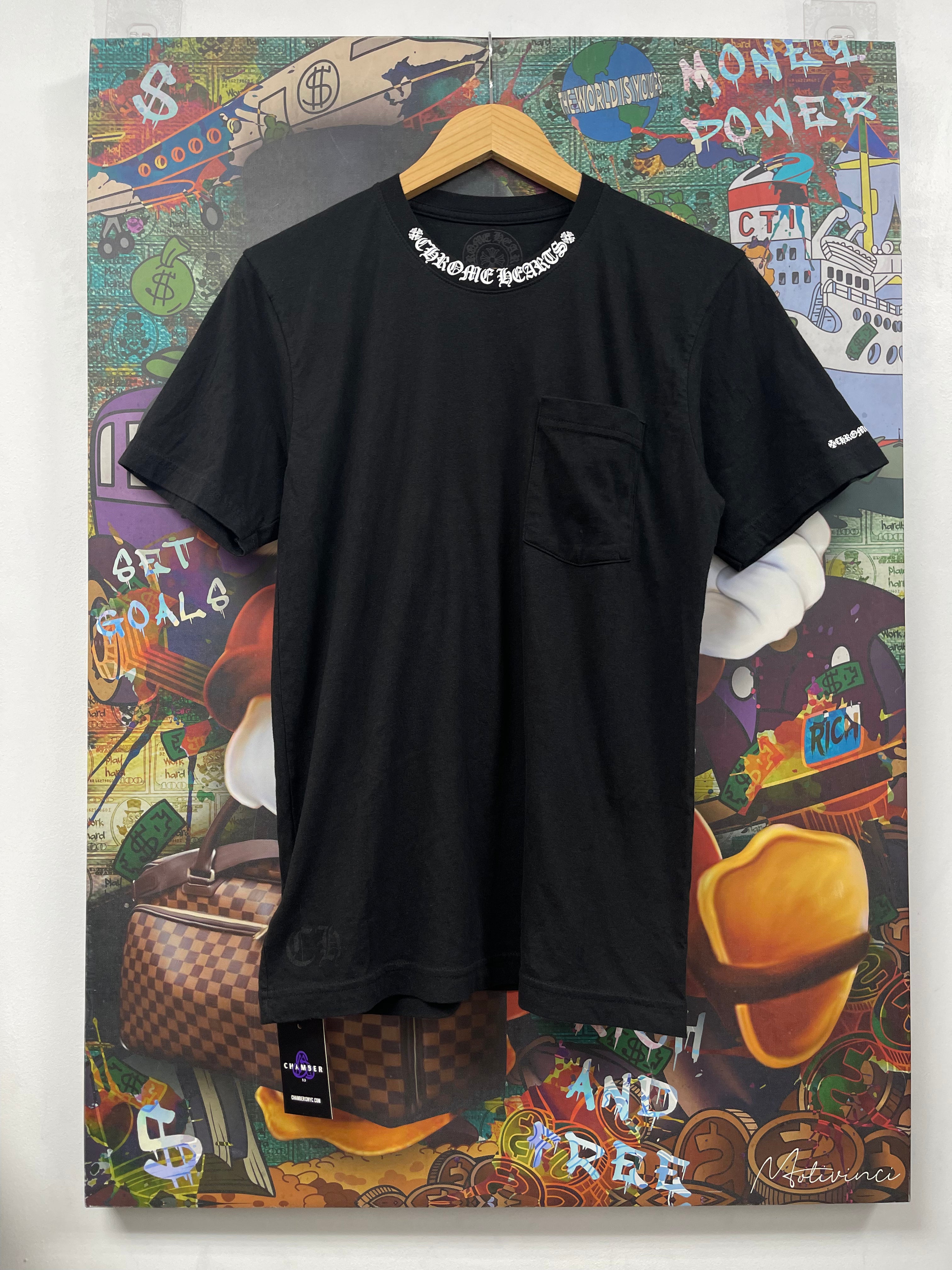 Chrome Hearts Black White Neck Logo Tee