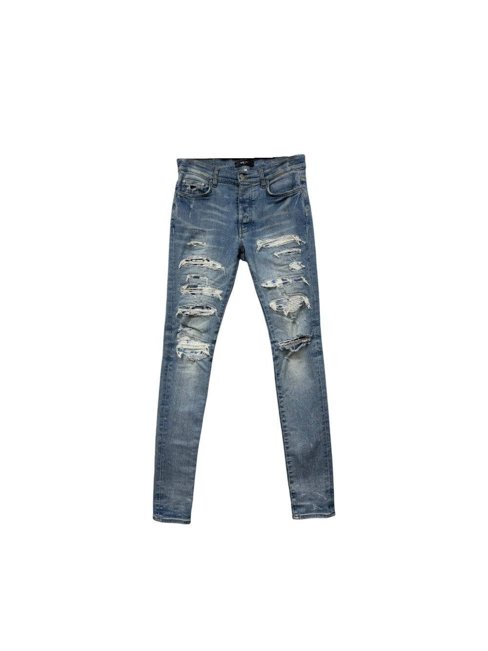 Amiri Tie Dye Thrasher Light Wash Jeans