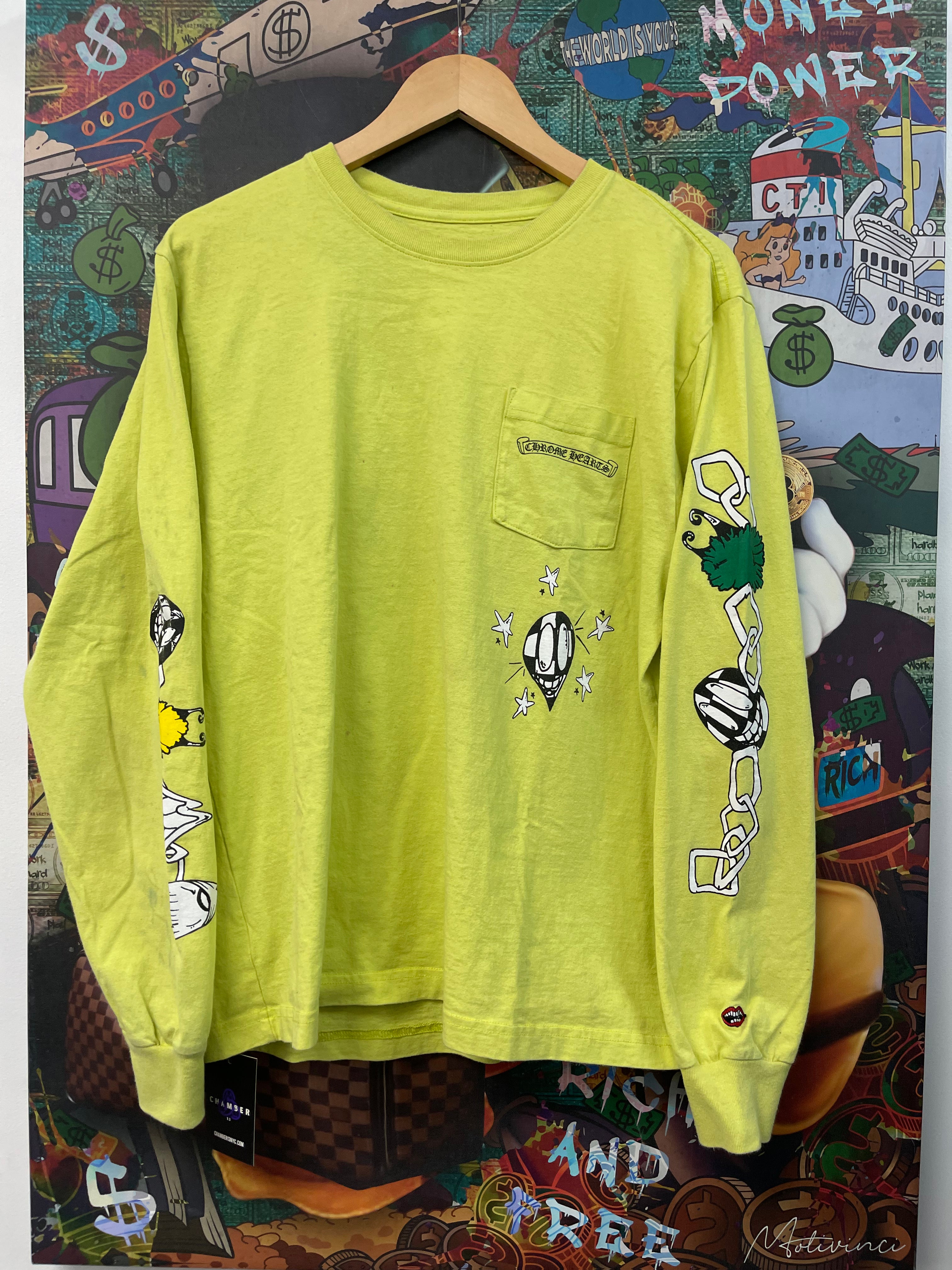 Chrome Hearts Matty Boy Link Lime LS Shirt