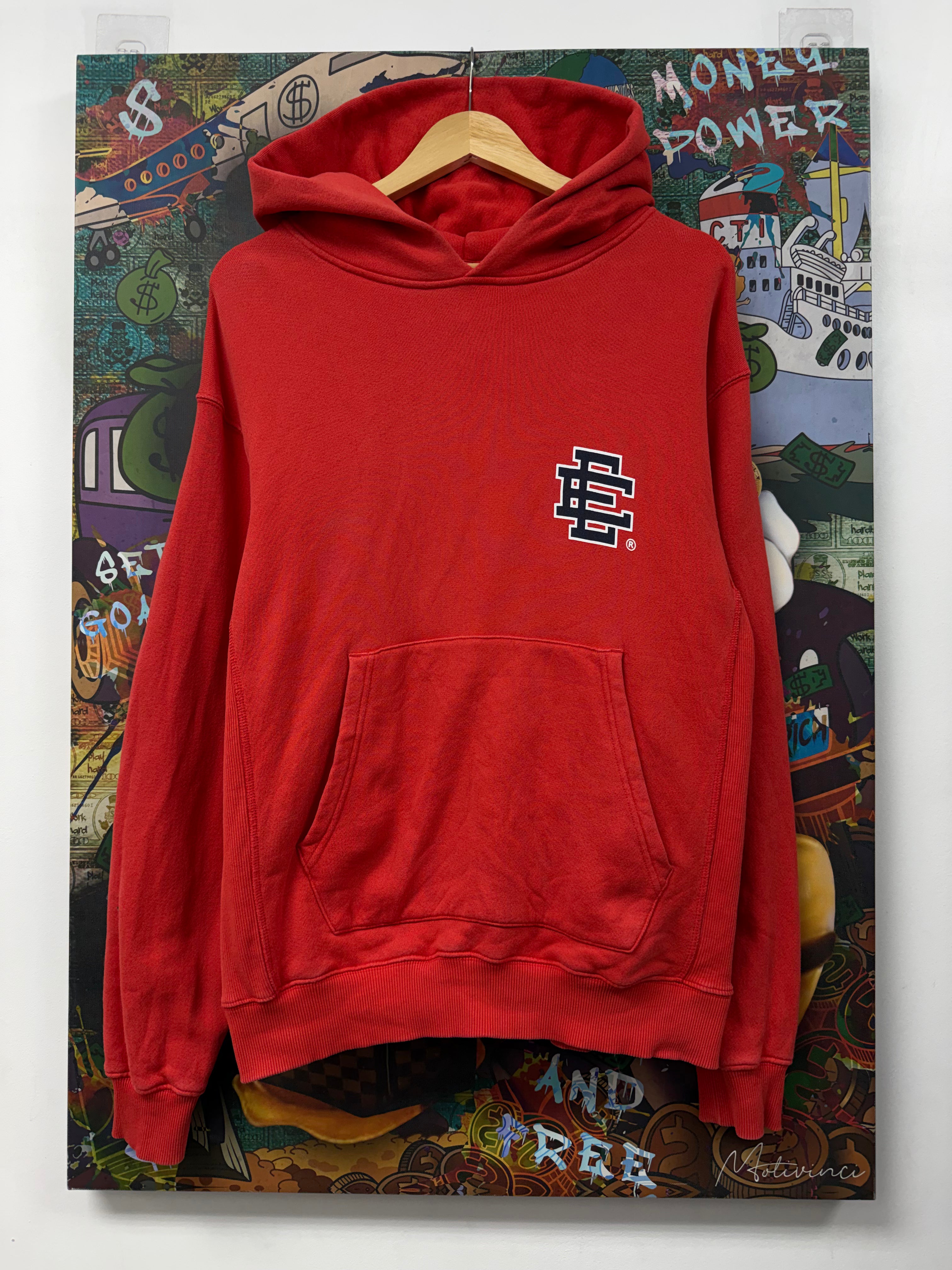 Eric Emanuel Red Navy Logo Hoodie