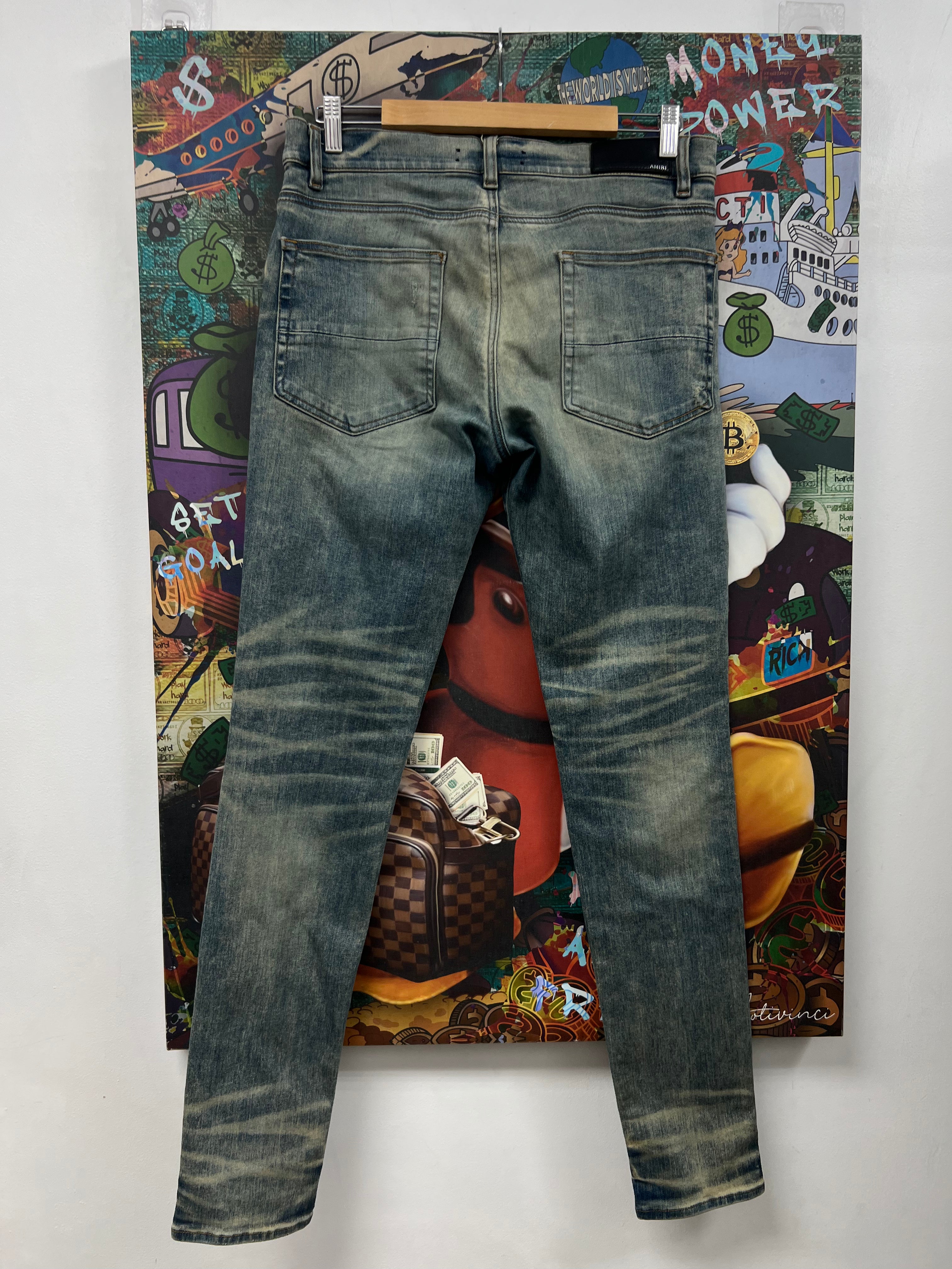Amiri MX1 Vintage Wash Paisley Patch Jeans