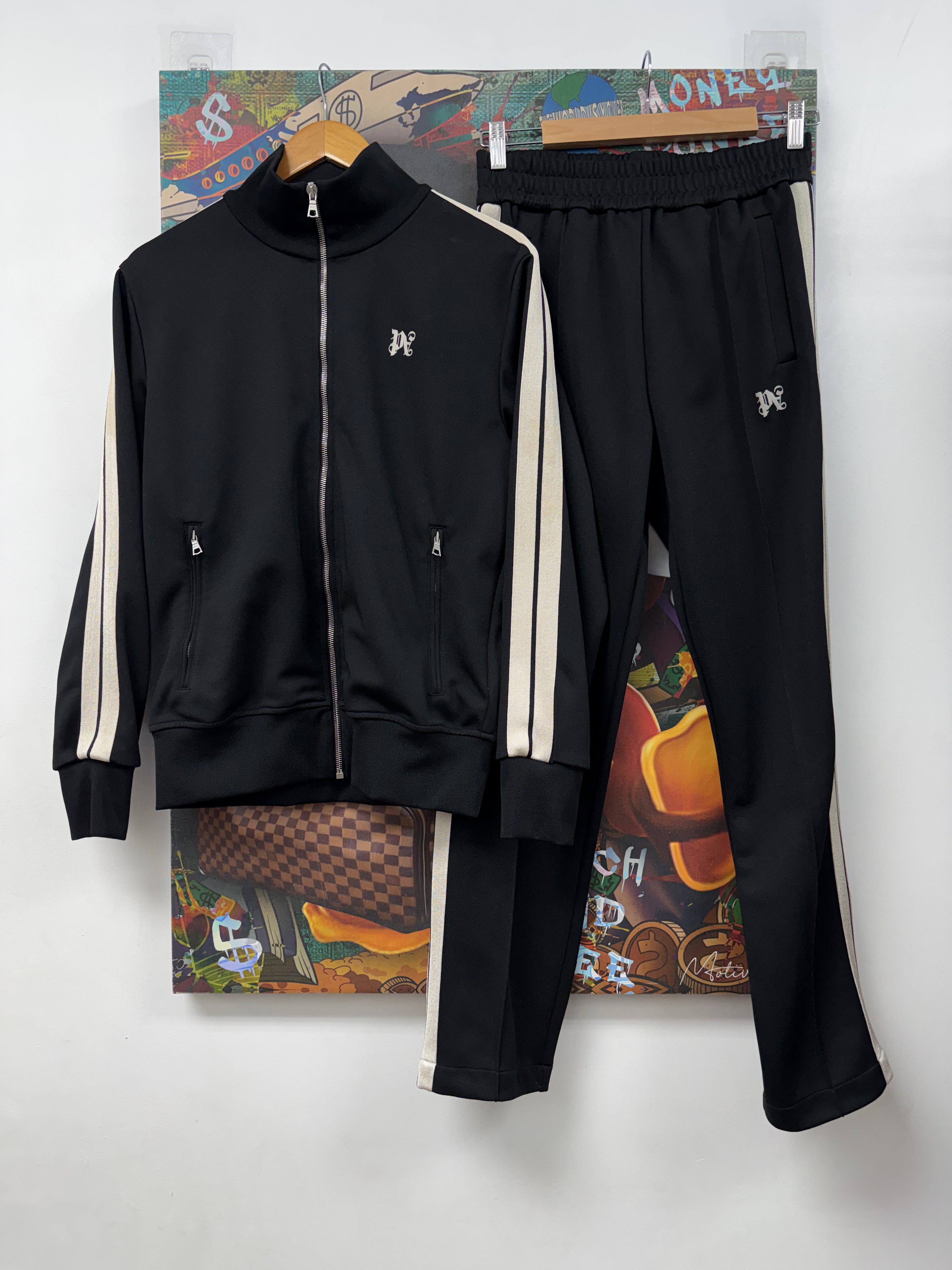 Palm Angels Black White PA Logo Track Suit