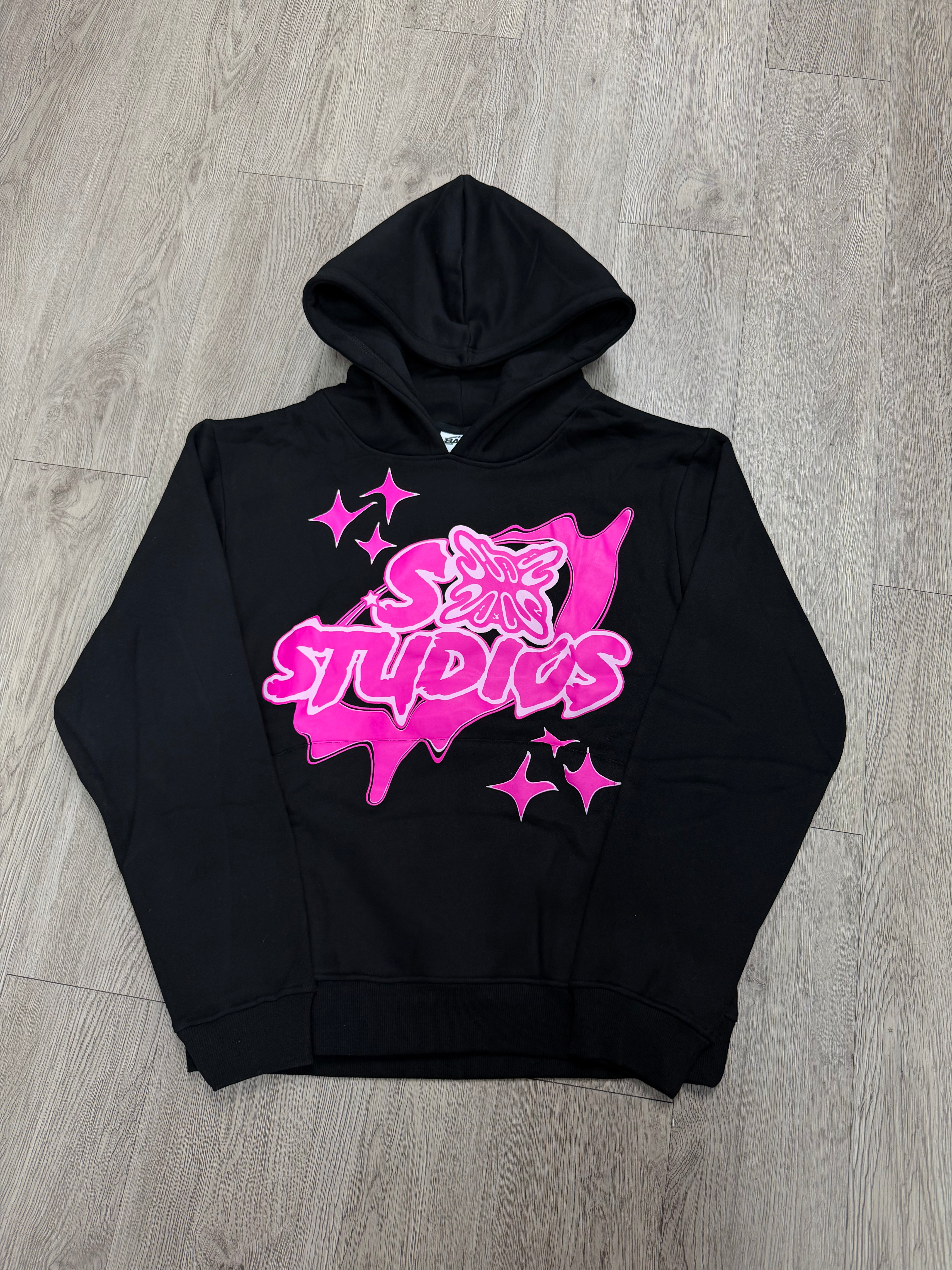 SB Studios 'Classic Logo' Black & Pink Hoodie