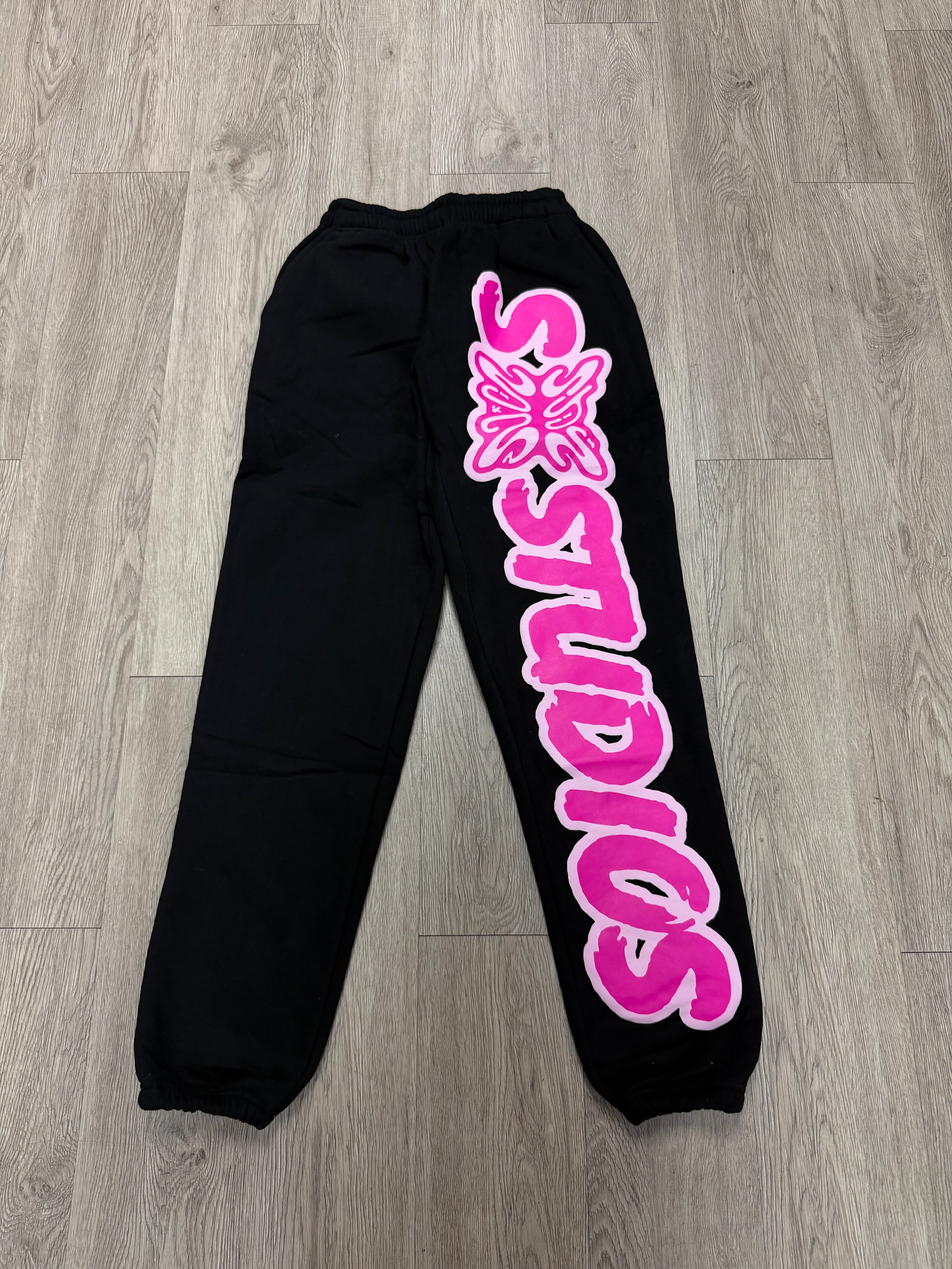 SB Studios 'Classic Logo' Black & Pink Sweats