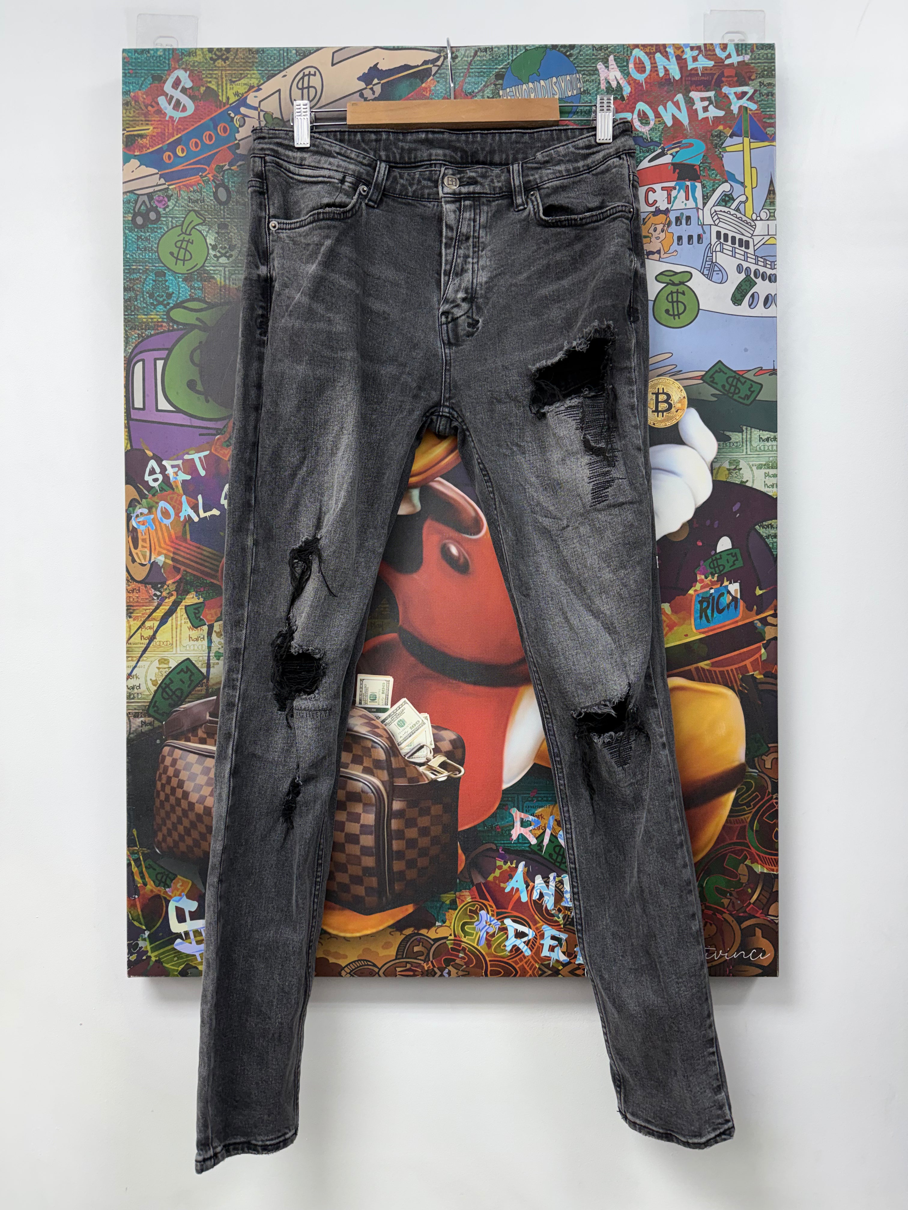 Ksubi Grey Knee Rip Jeans