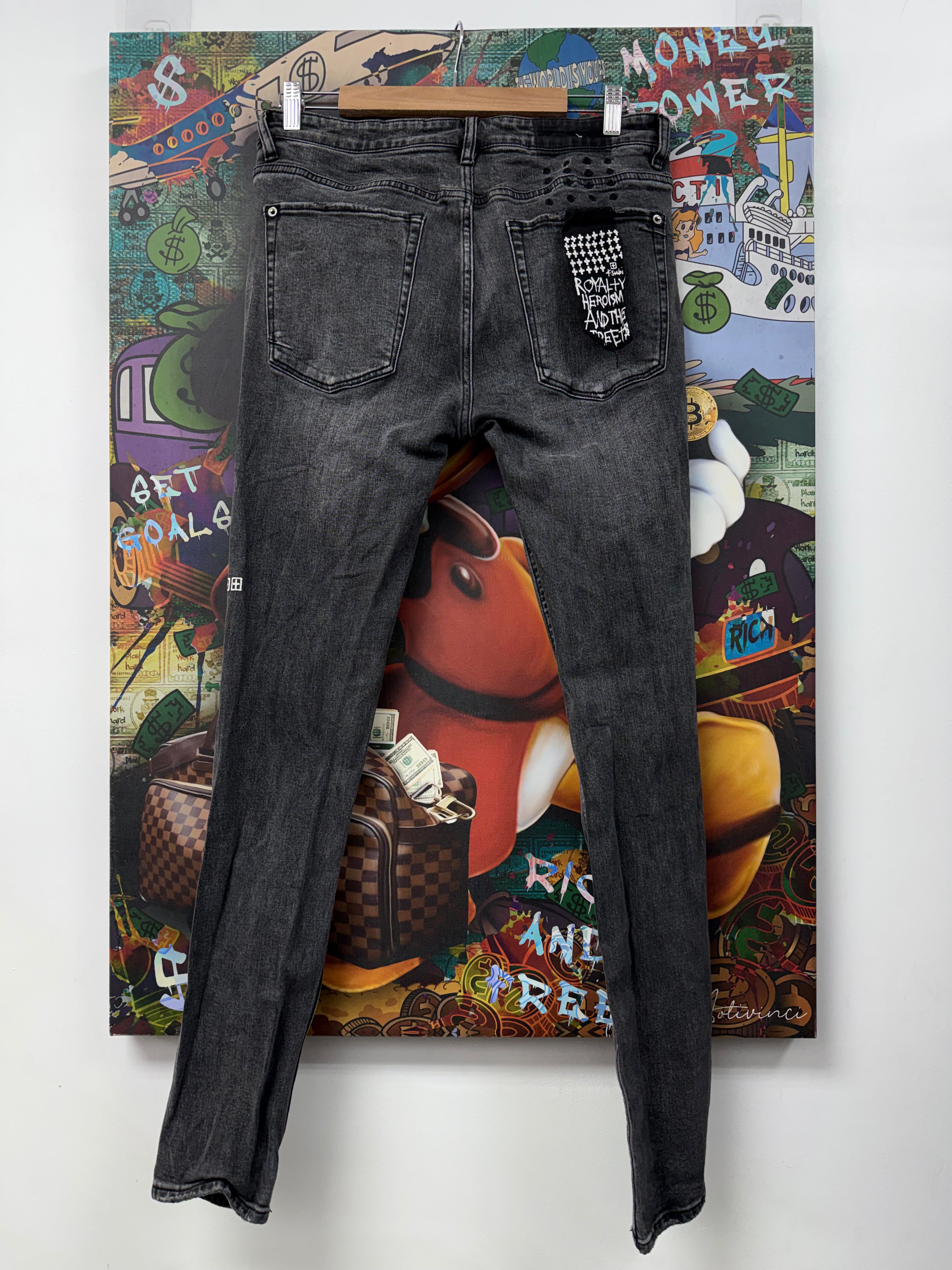 Ksubi Grey Knee Rip Jeans
