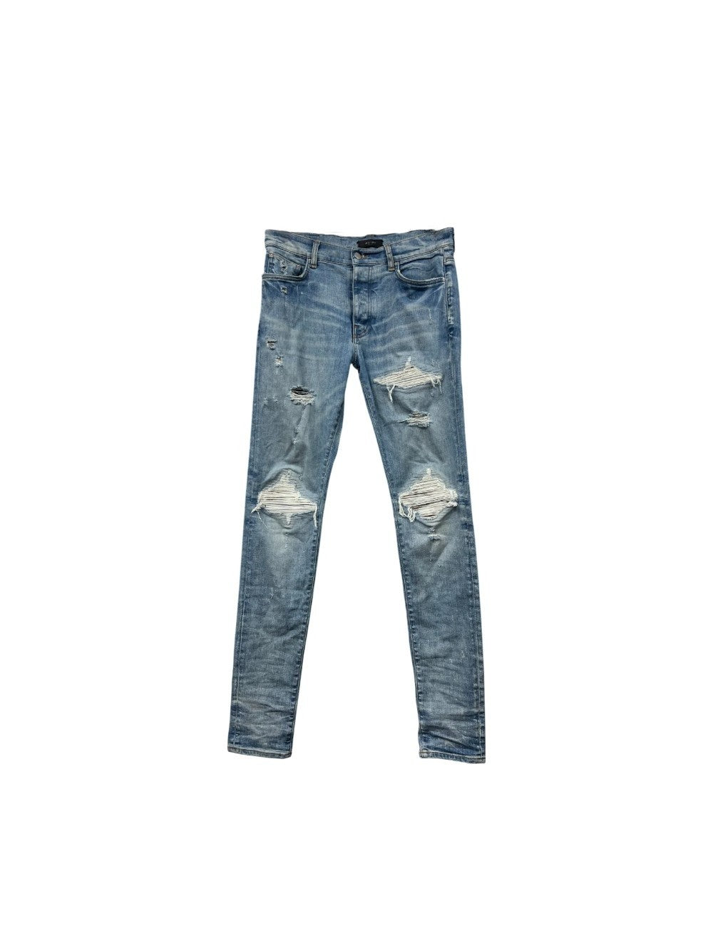 Amiri "MX1" Marble Patch Light Wash Jeans