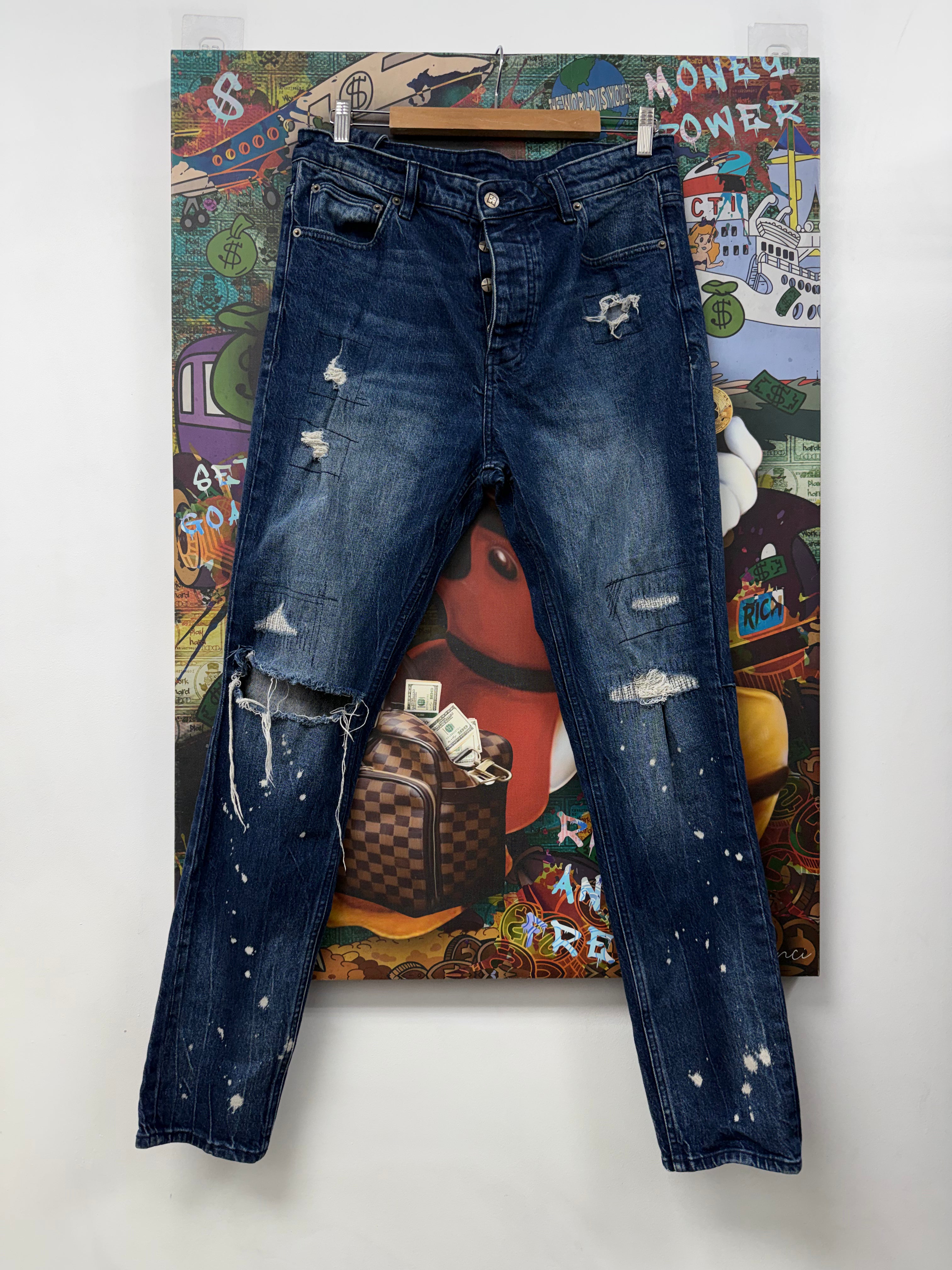 Ksubi Dark Wash Knee Rip Jeans