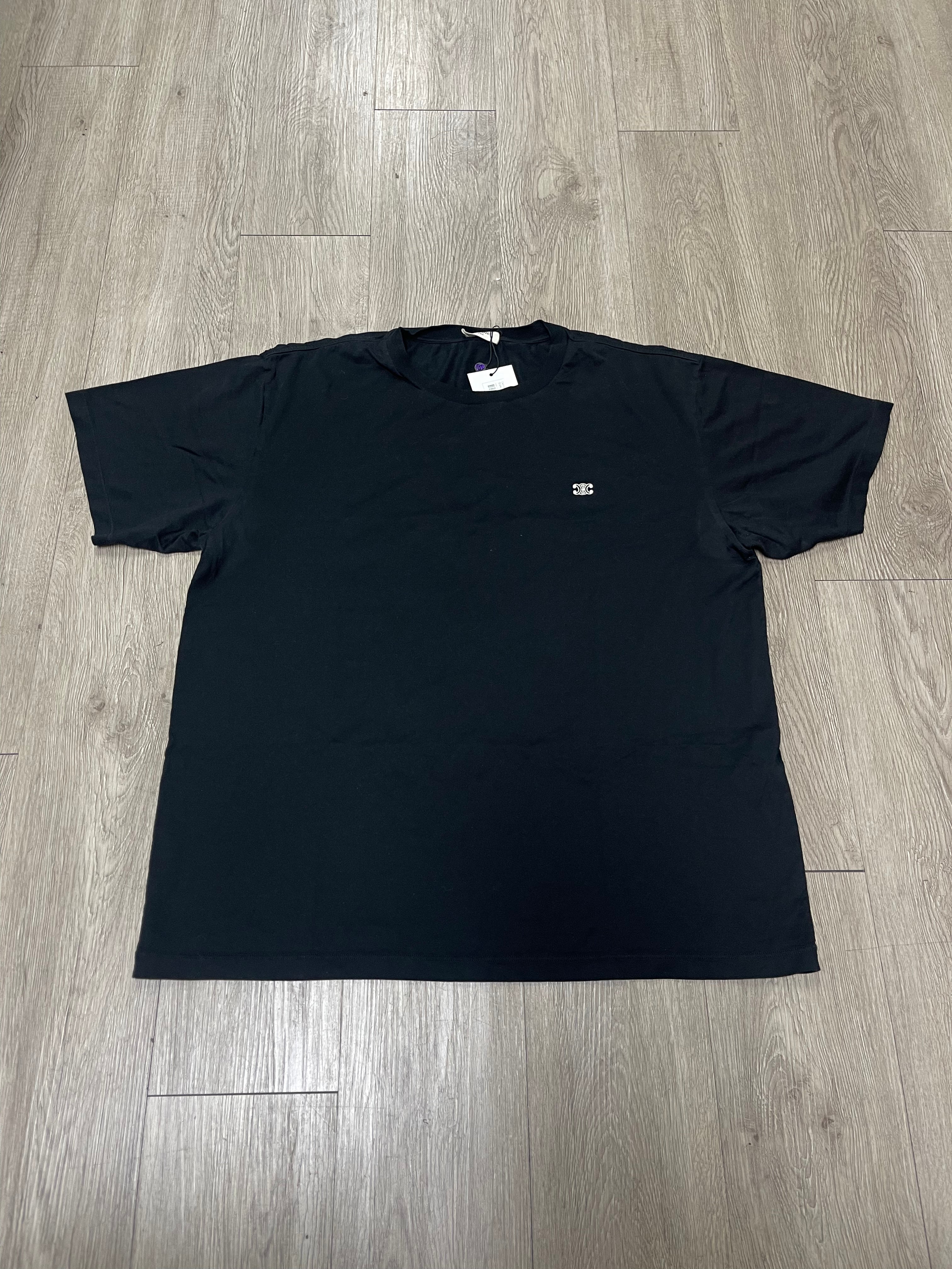 Celine Black Triomphe Logo Tee