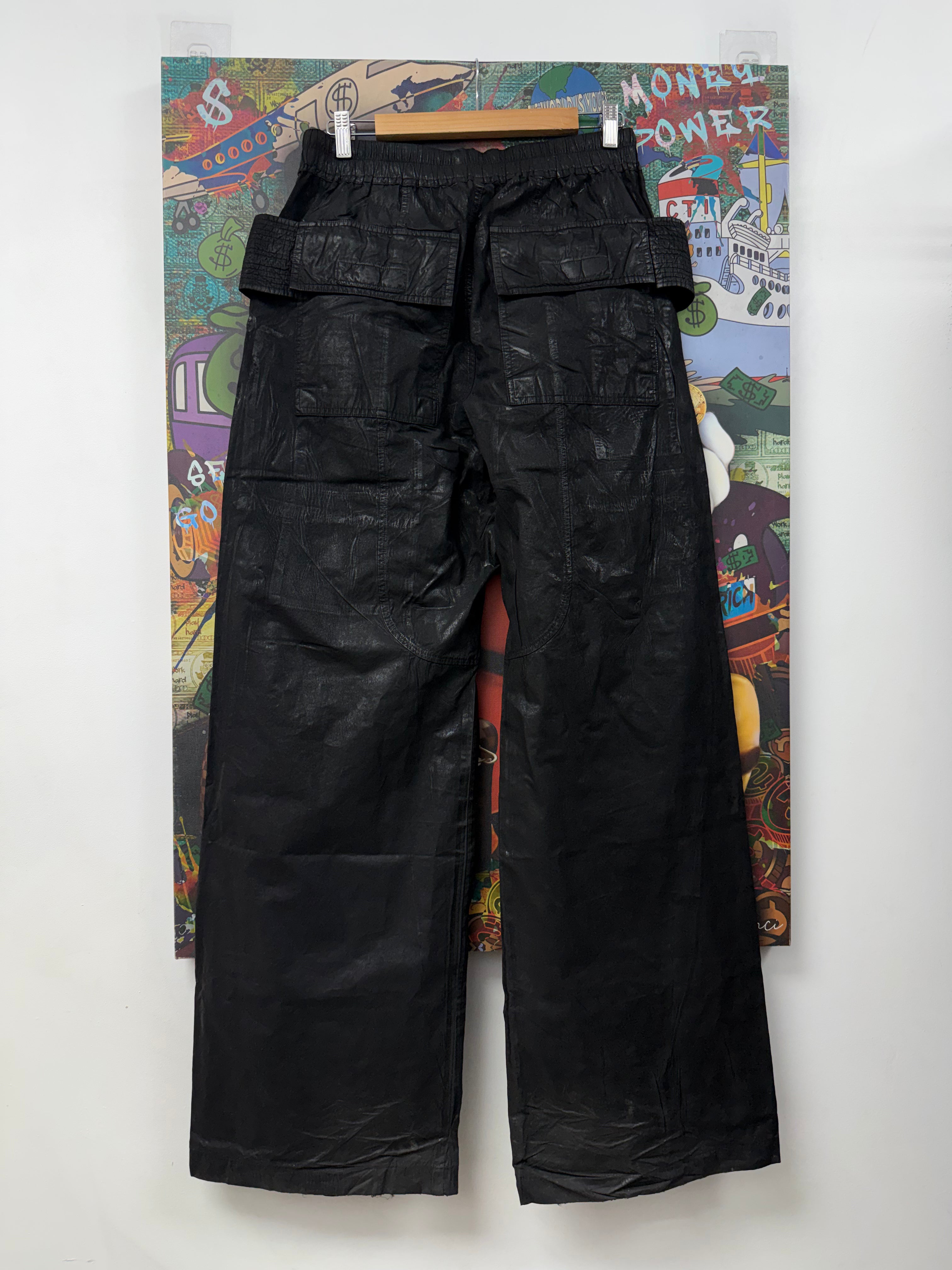 Rick Owens Black Creatch Wide Cargo Cargo Pants