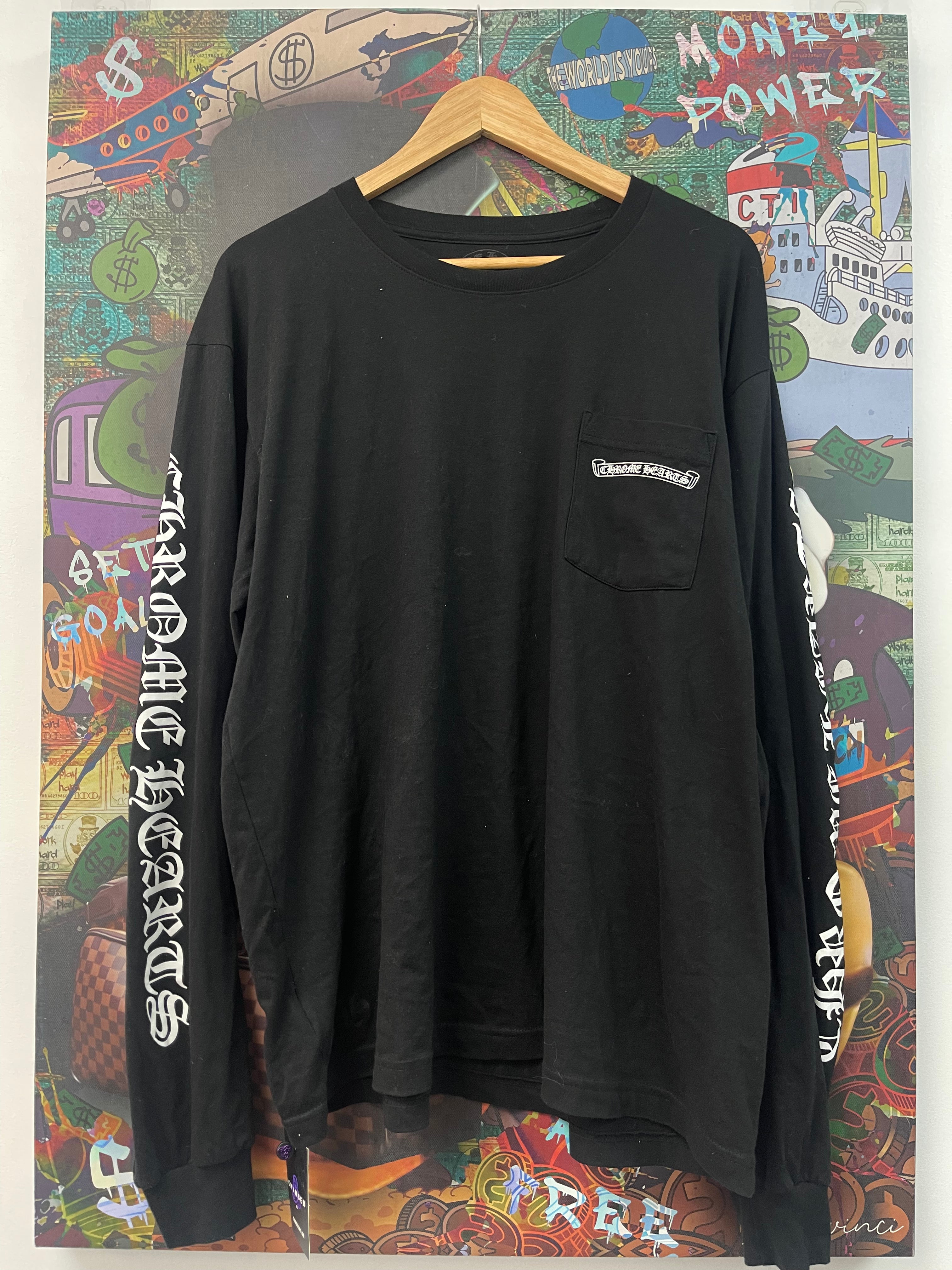 Chrome Hearts Black Scroll Logo Long Sleeve