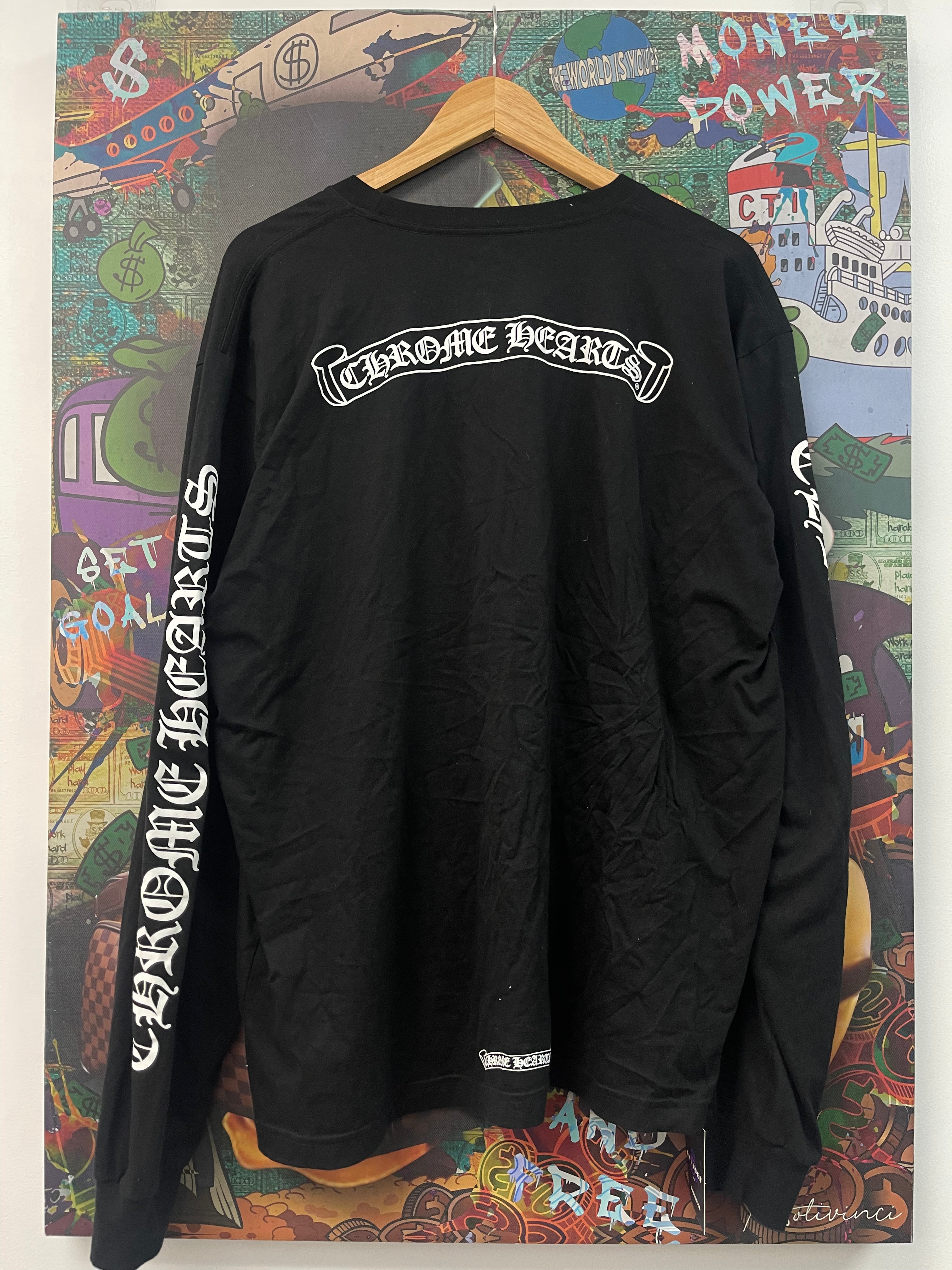 Chrome Hearts Black Scroll Logo Long Sleeve