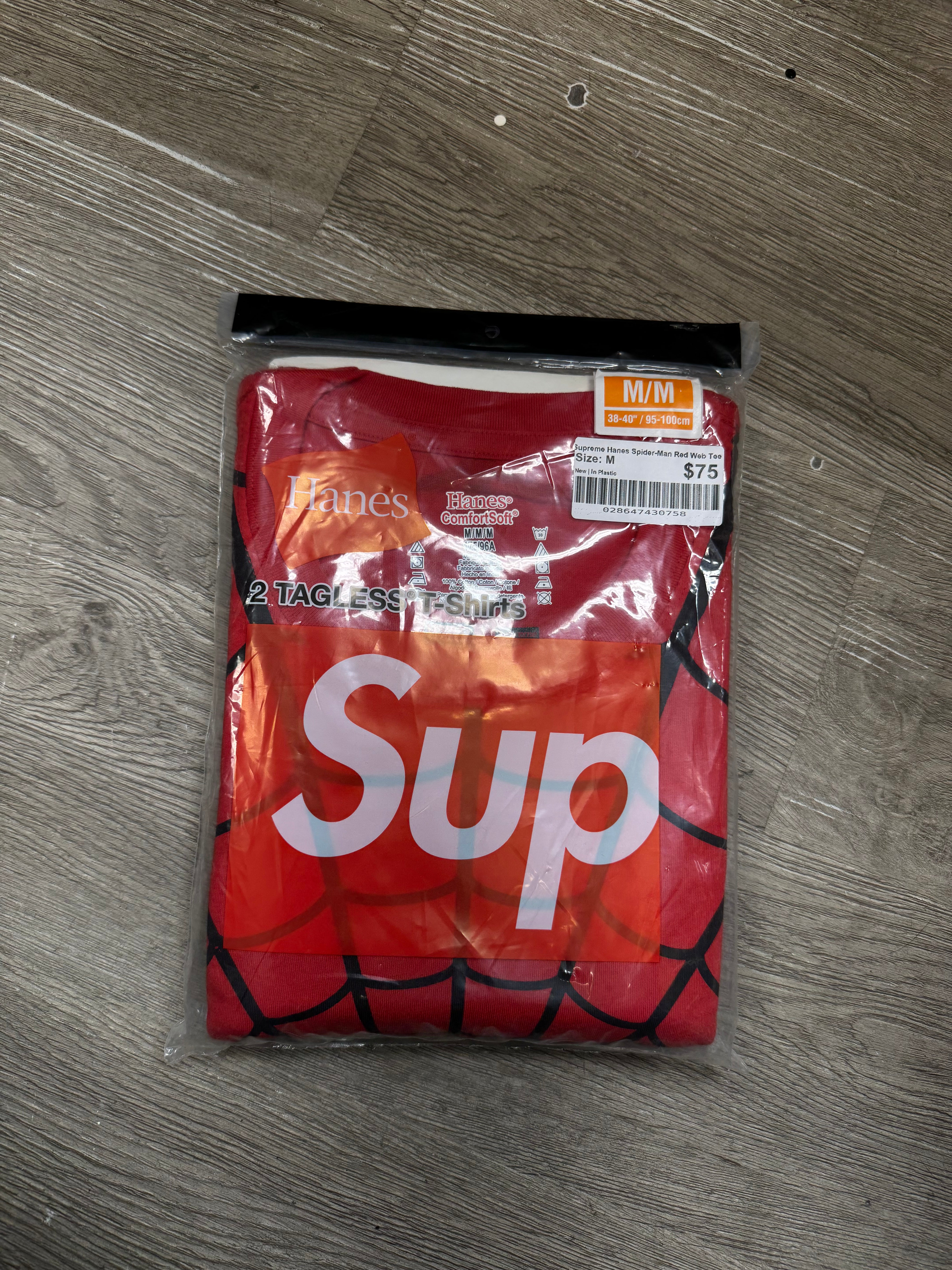 Supreme Hanes Spider-Man Red Web Tee