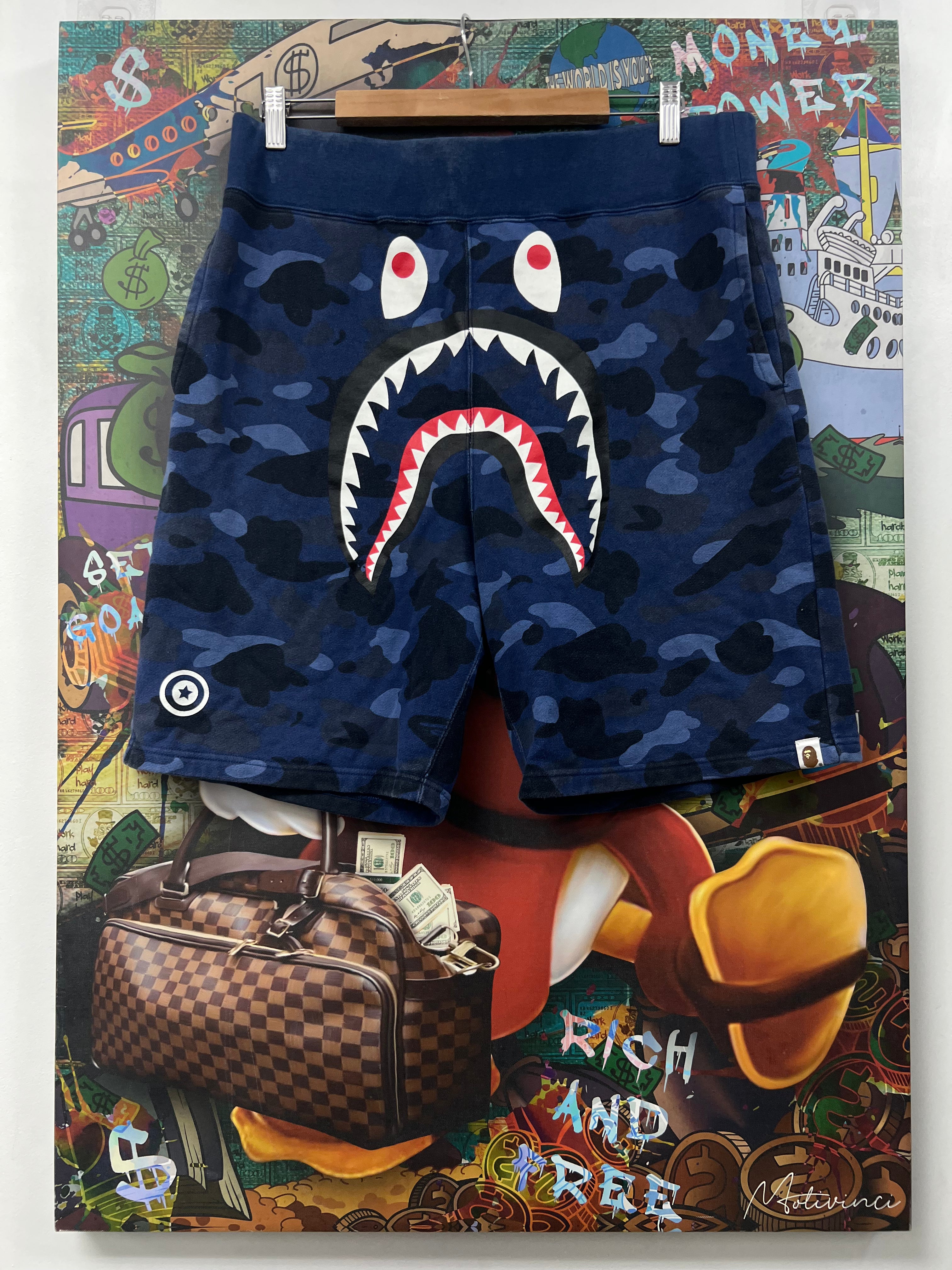 BAPE Blue Camo Shark Shorts