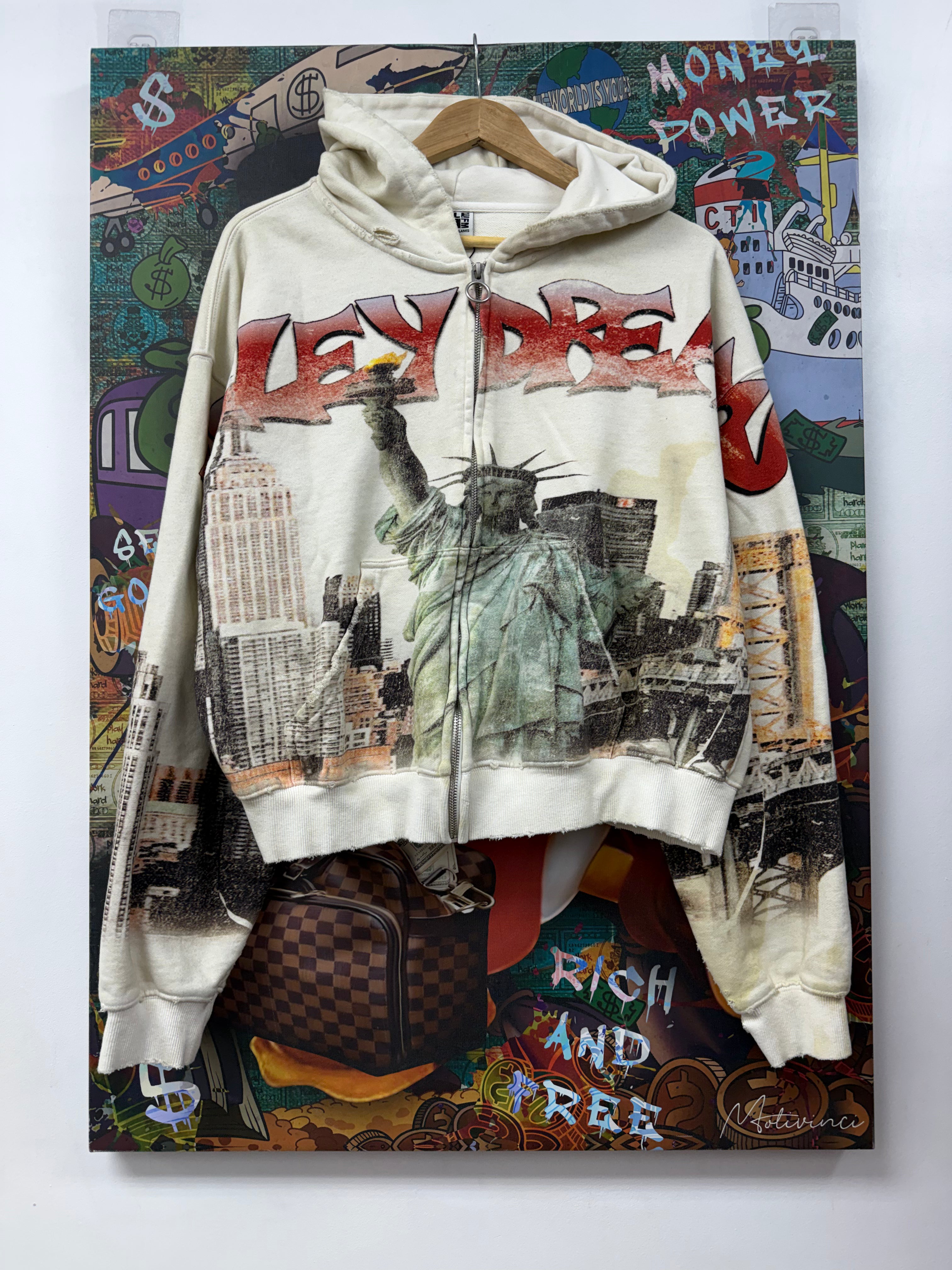 Vale White NYC Zip Up Hoodie