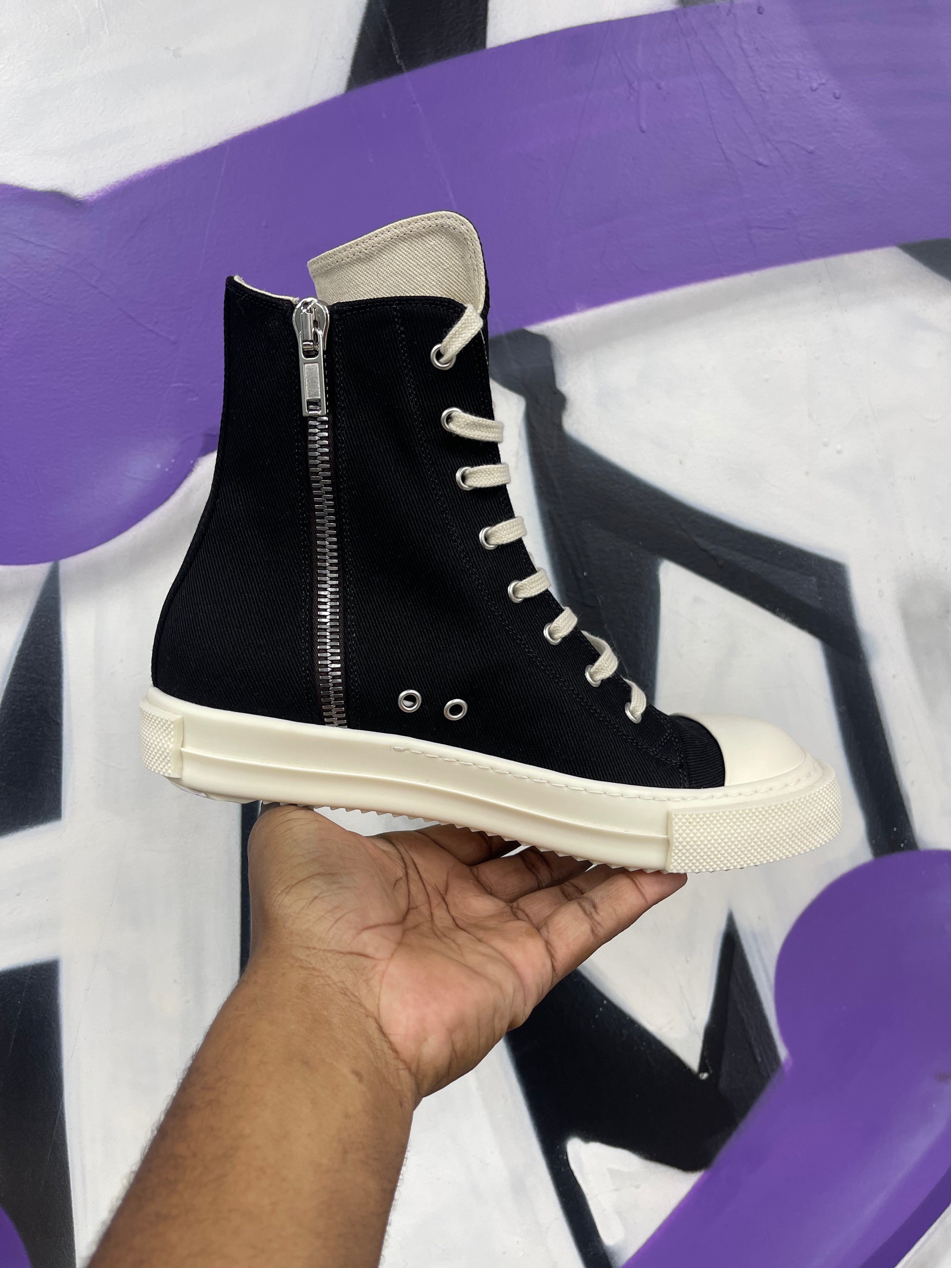 Rick Owens Black & Milk DRKSHDW Temple Ramone High Sneakers