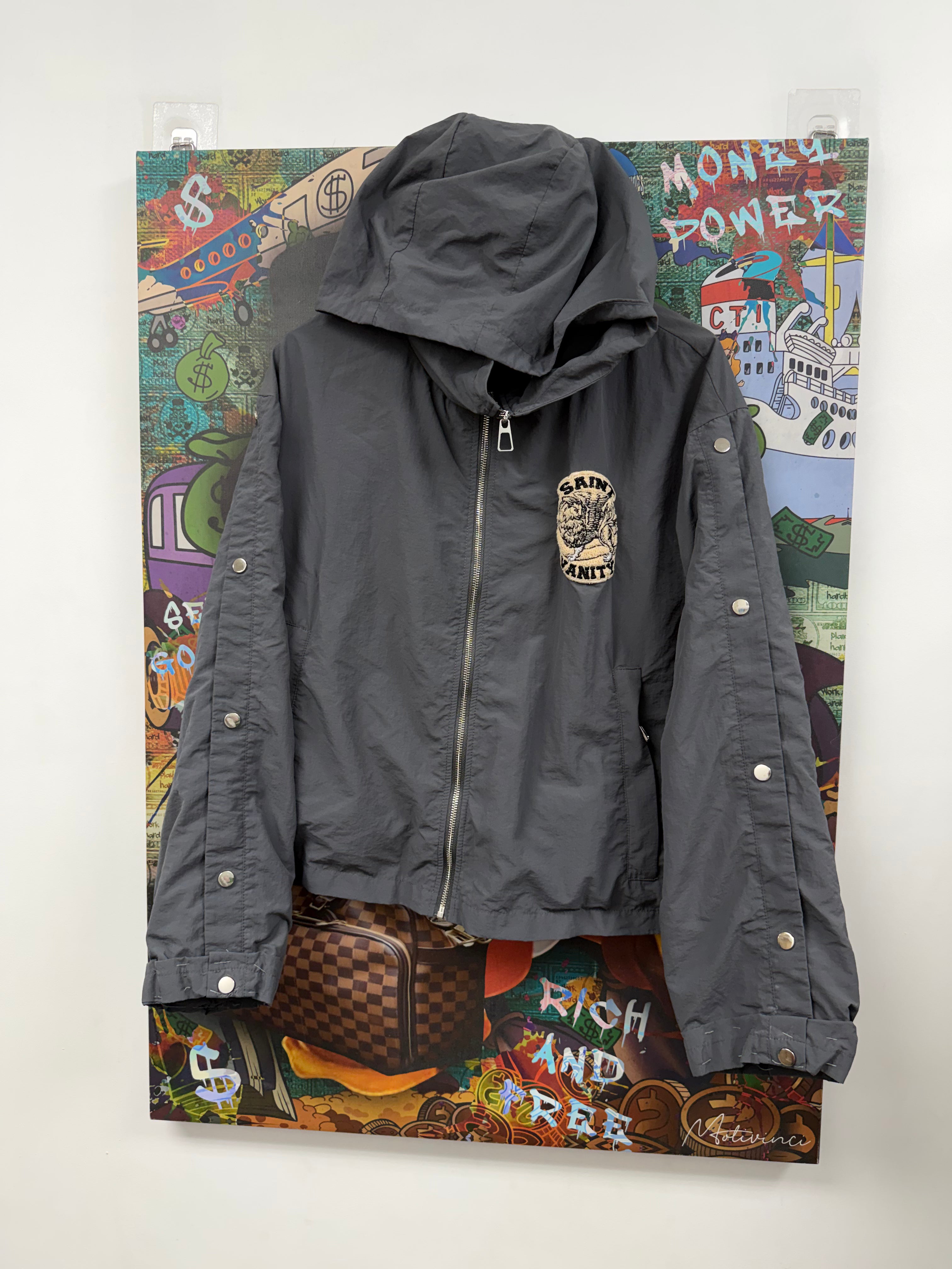 Saint Vanity Grey Nylon Track Jacket