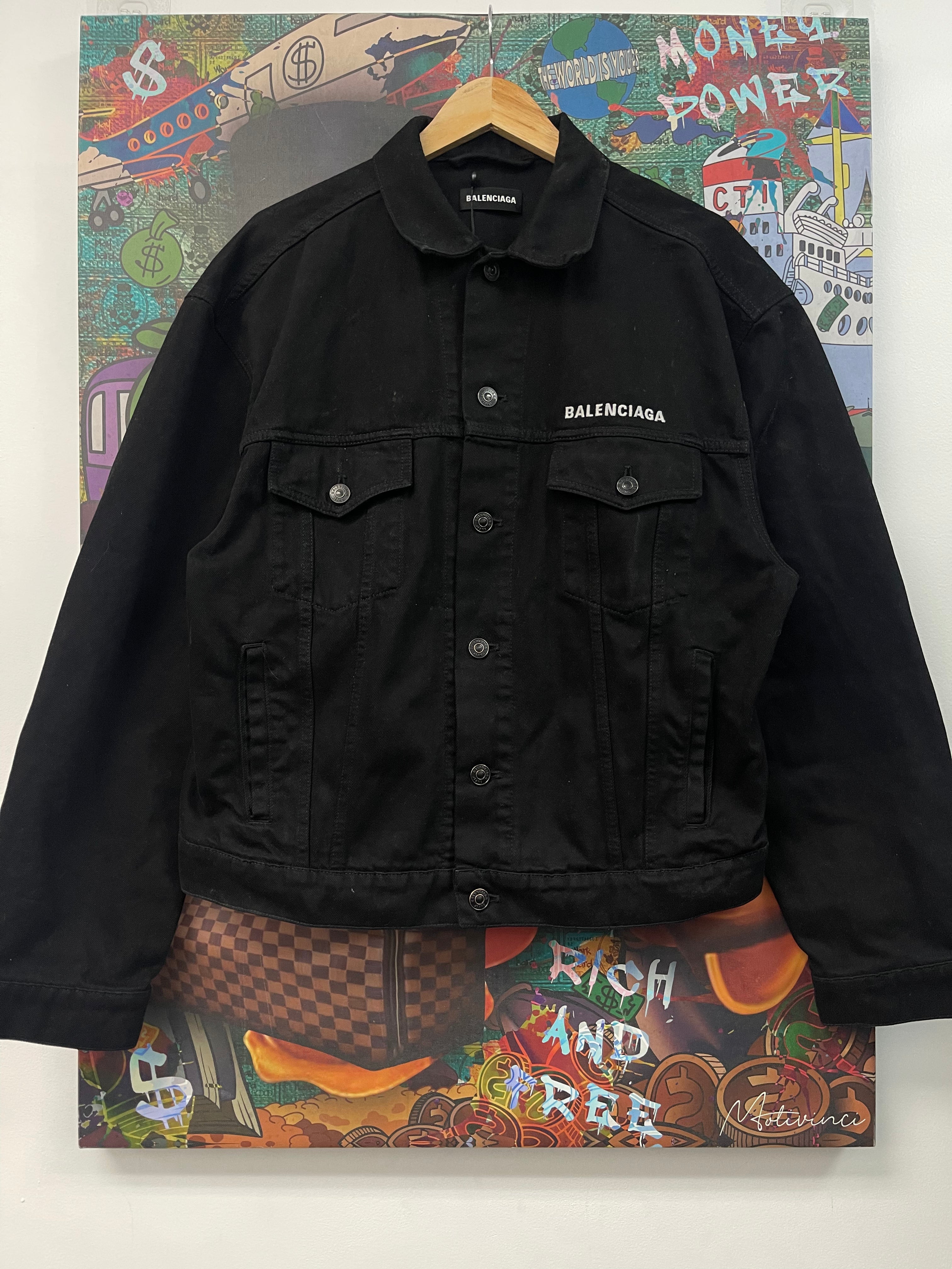 Balenciaga Black Crew Denim Jacker