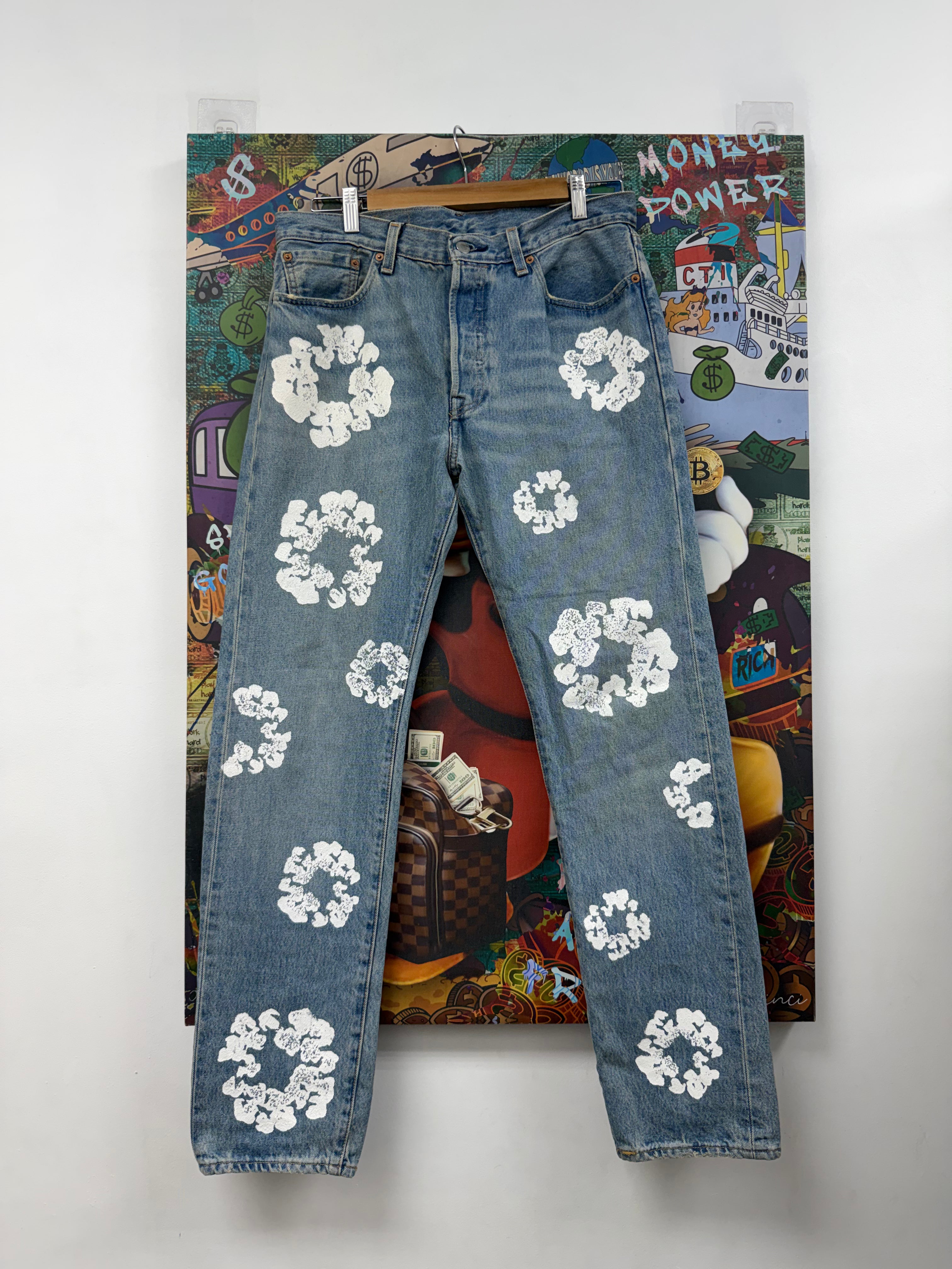 Denim Tears Light Wash Cotton Wreath Jeans