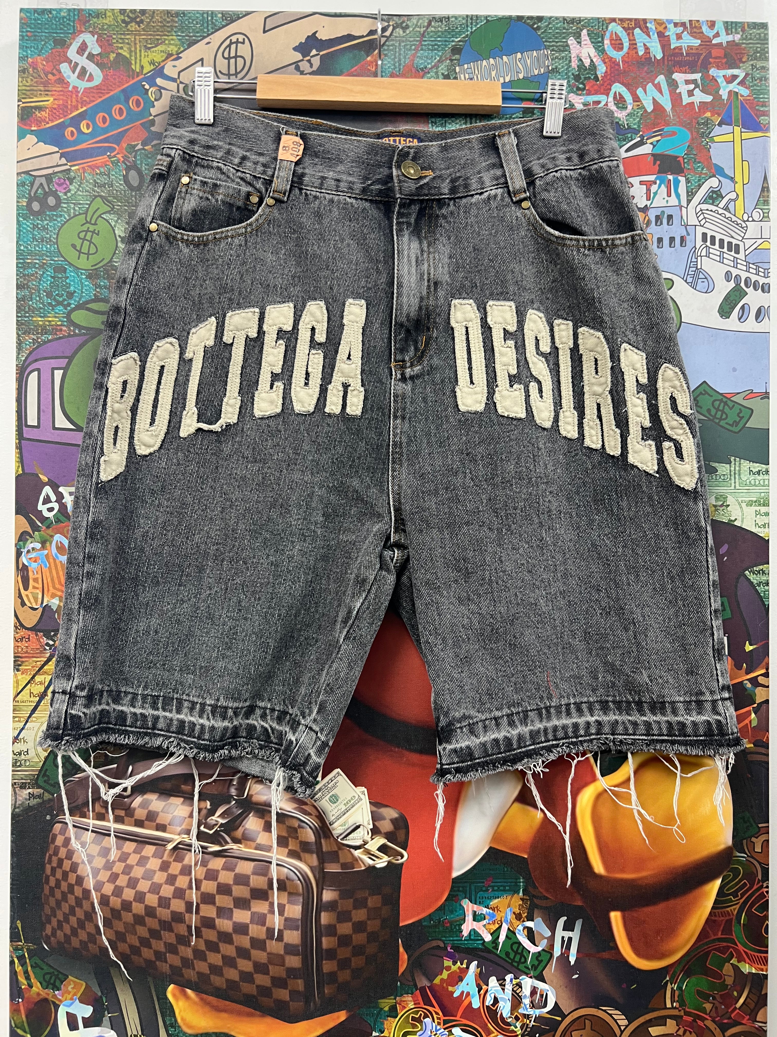 Bottega Desires Black Wash Arc Jean Shorts
