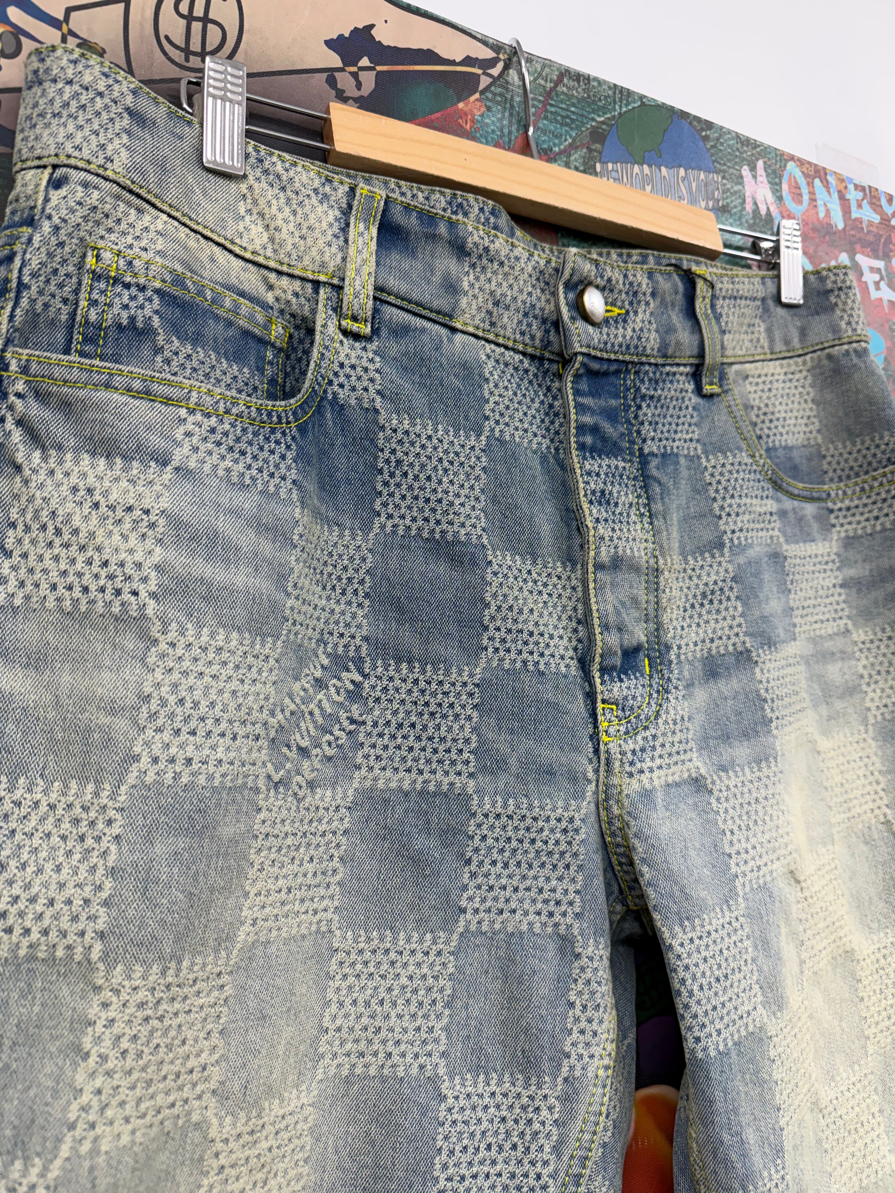 Louis Vuitton Light Wash Damier Wavy Jeans