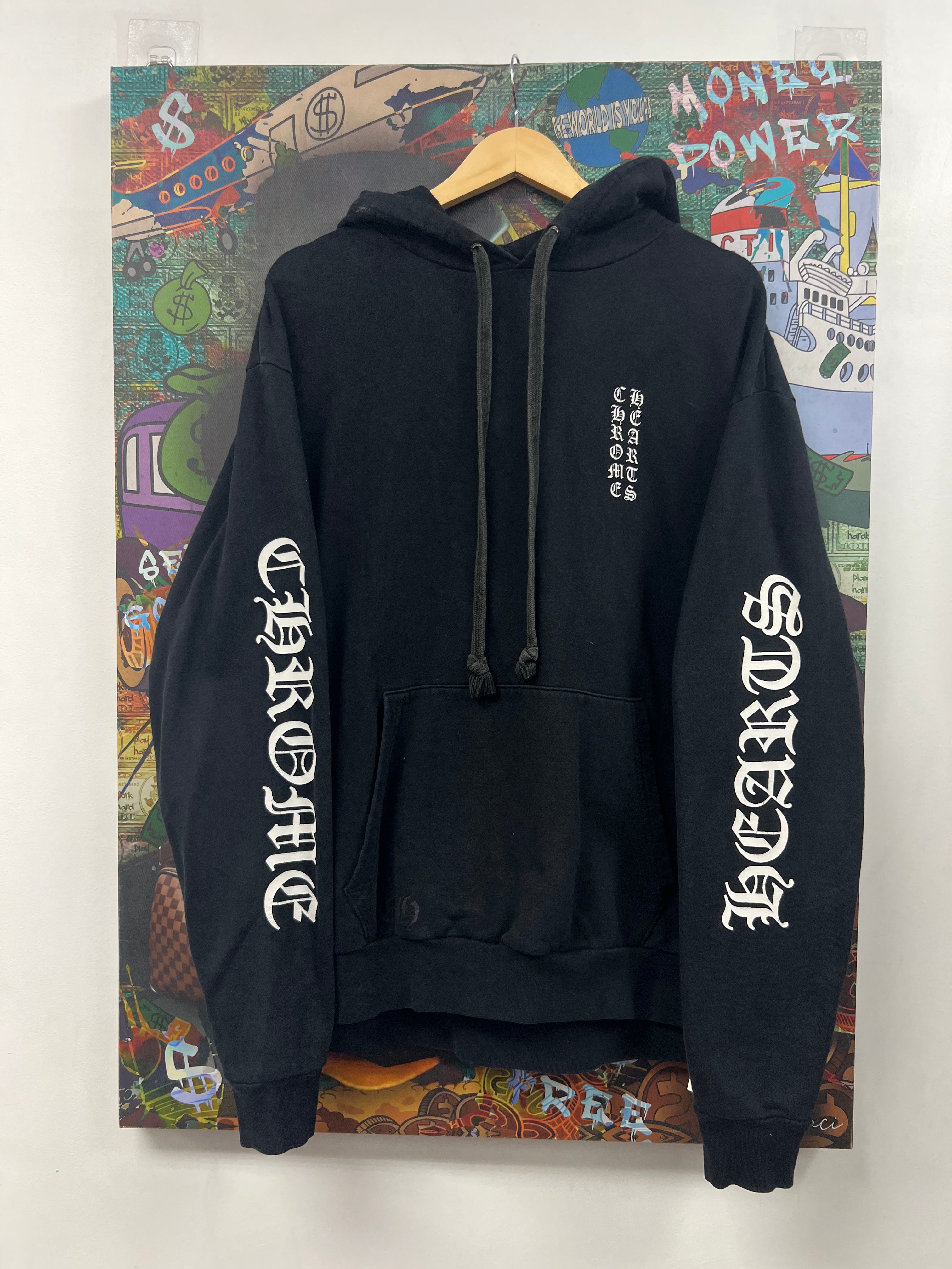 Chrome Hearts Black Vertical Logo Hoodie