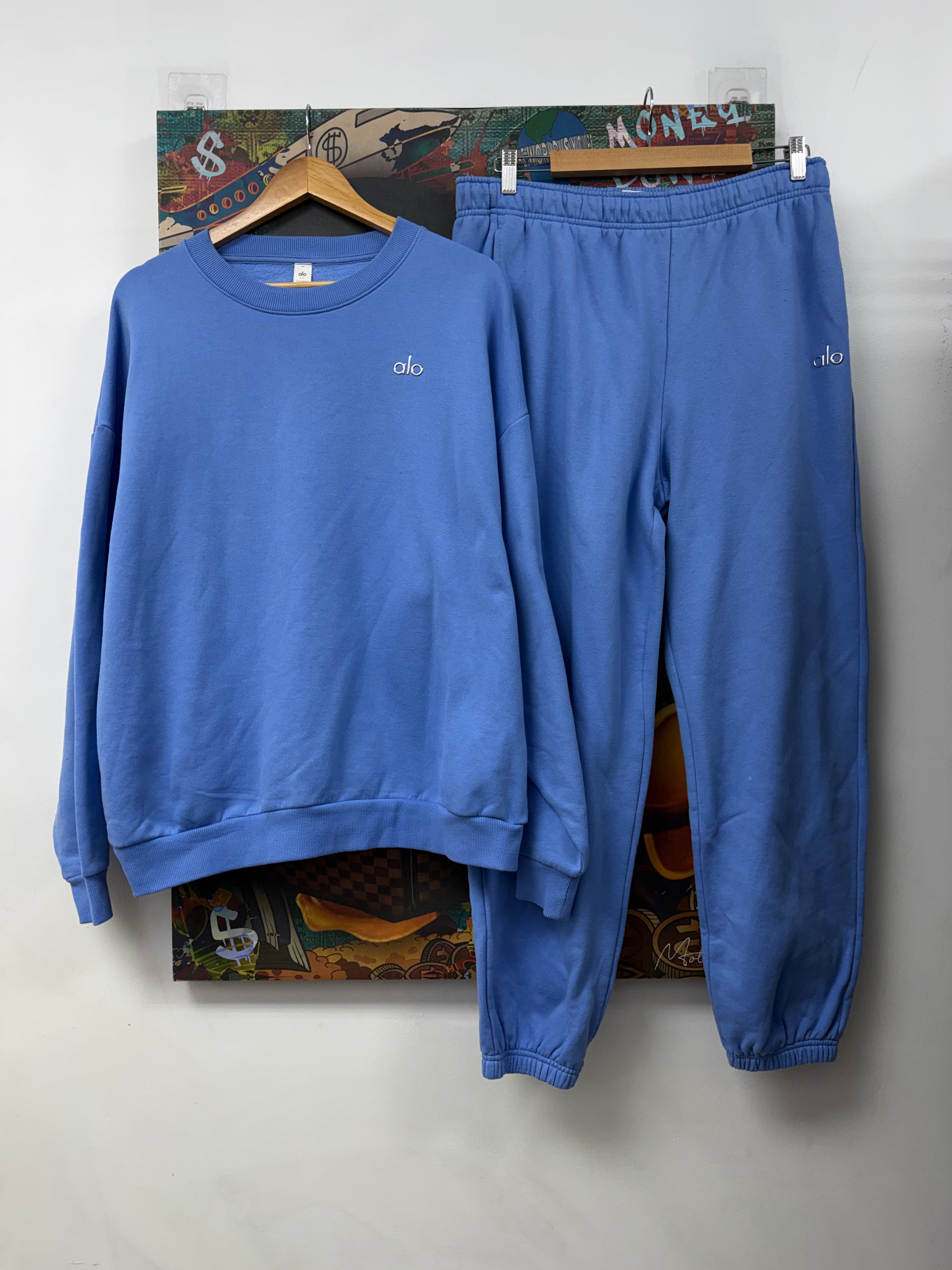 ALO Baby Blue Crewneck Sweatsuit