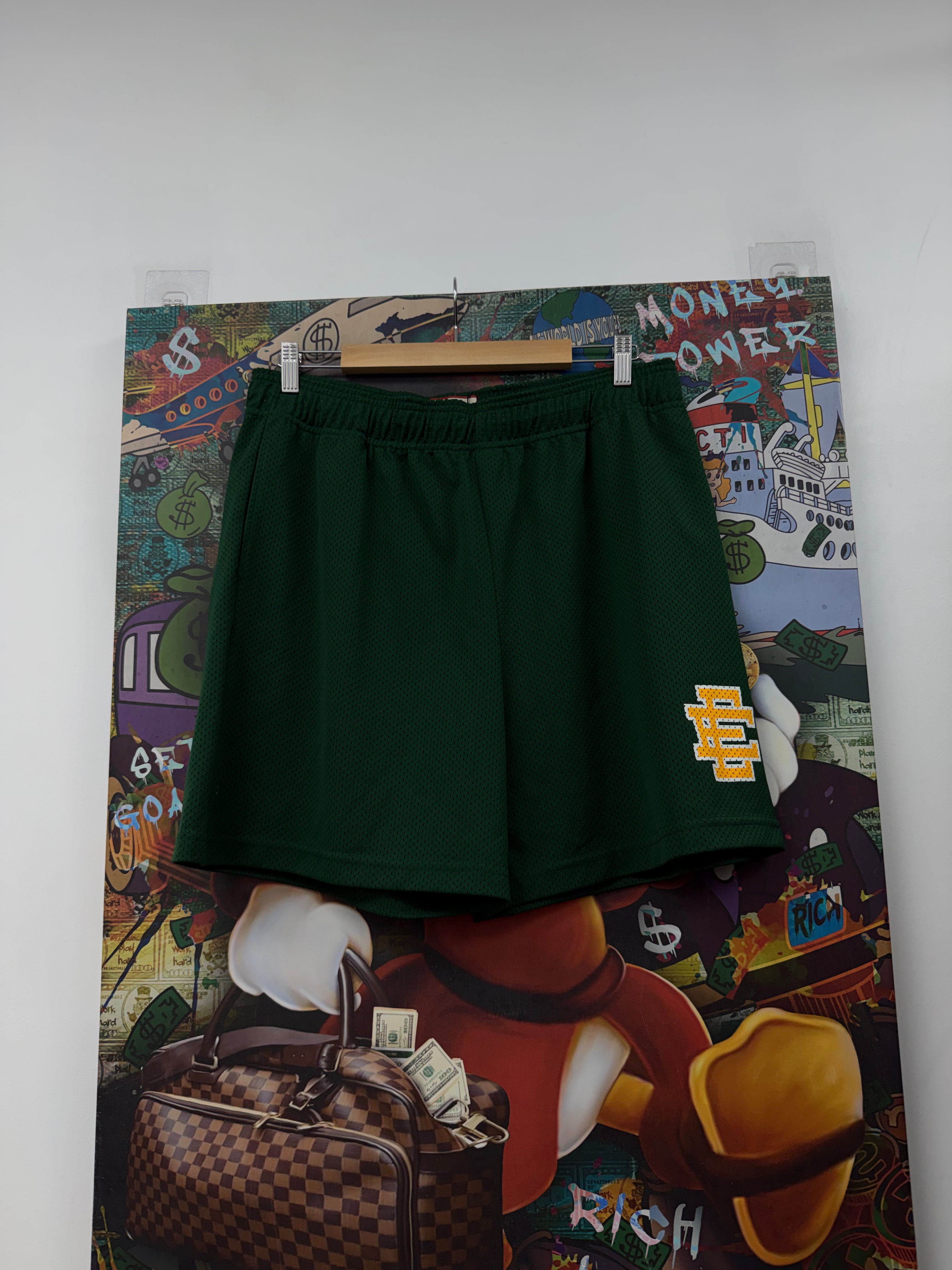 Eric Emanuel Green Yellow Basics Shorts