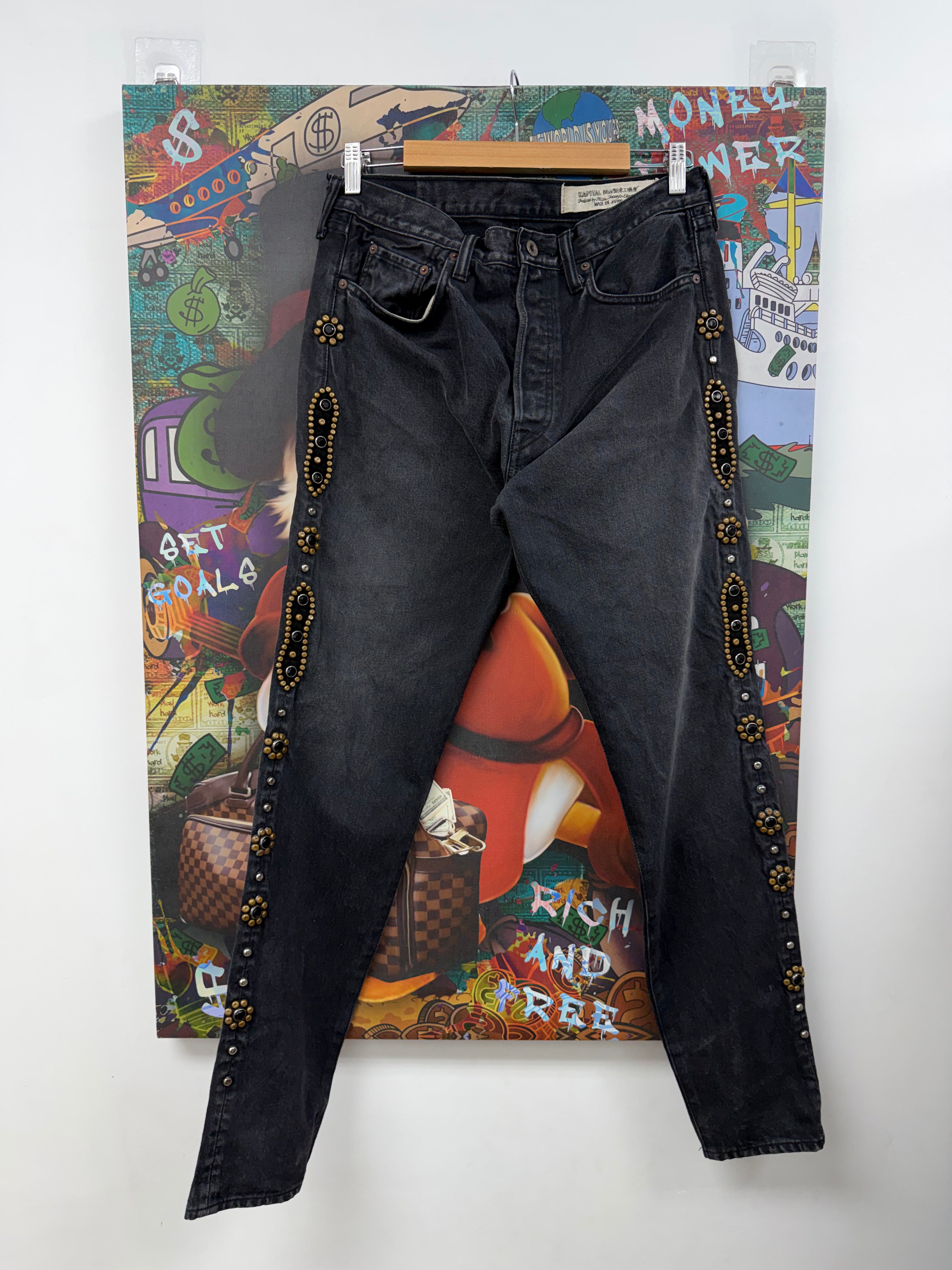 Kapital Black Gem Studded Jeans
