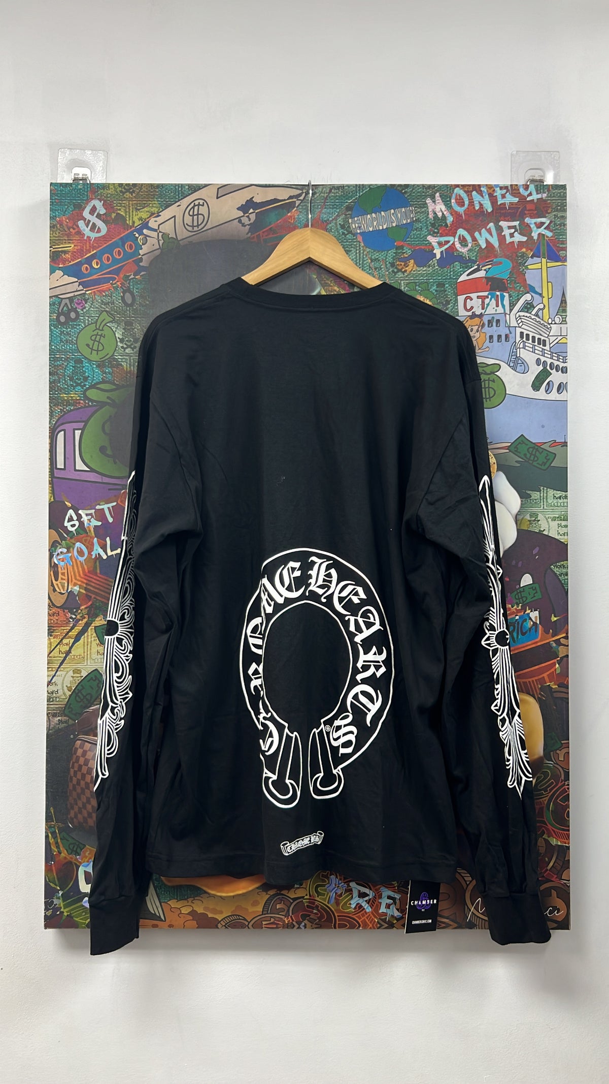 Chrome Hearts Black Miami Floral Horseshoe Long Sleeve