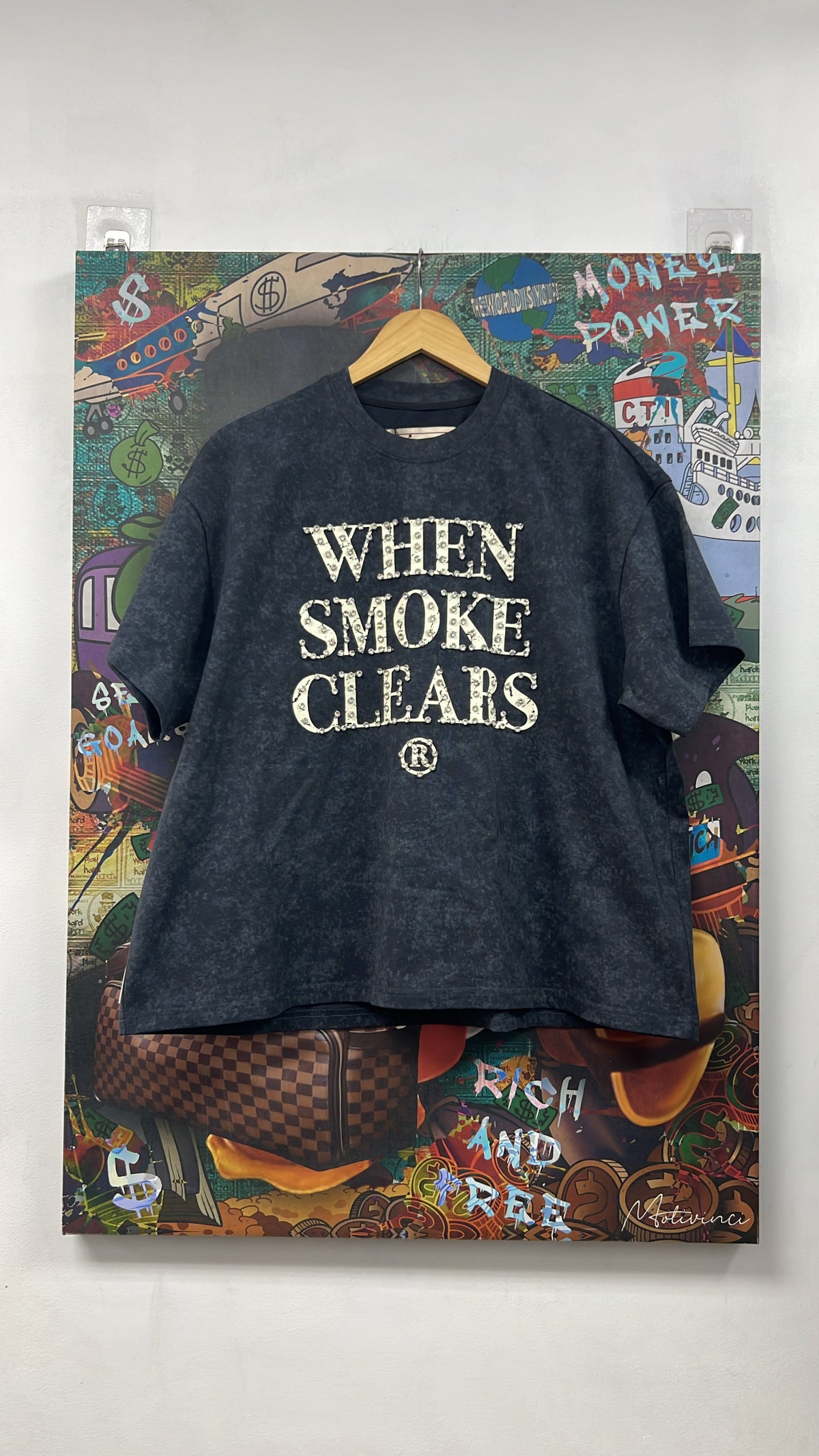 When Smoke Clears Tie Dye Rhinestone Tee