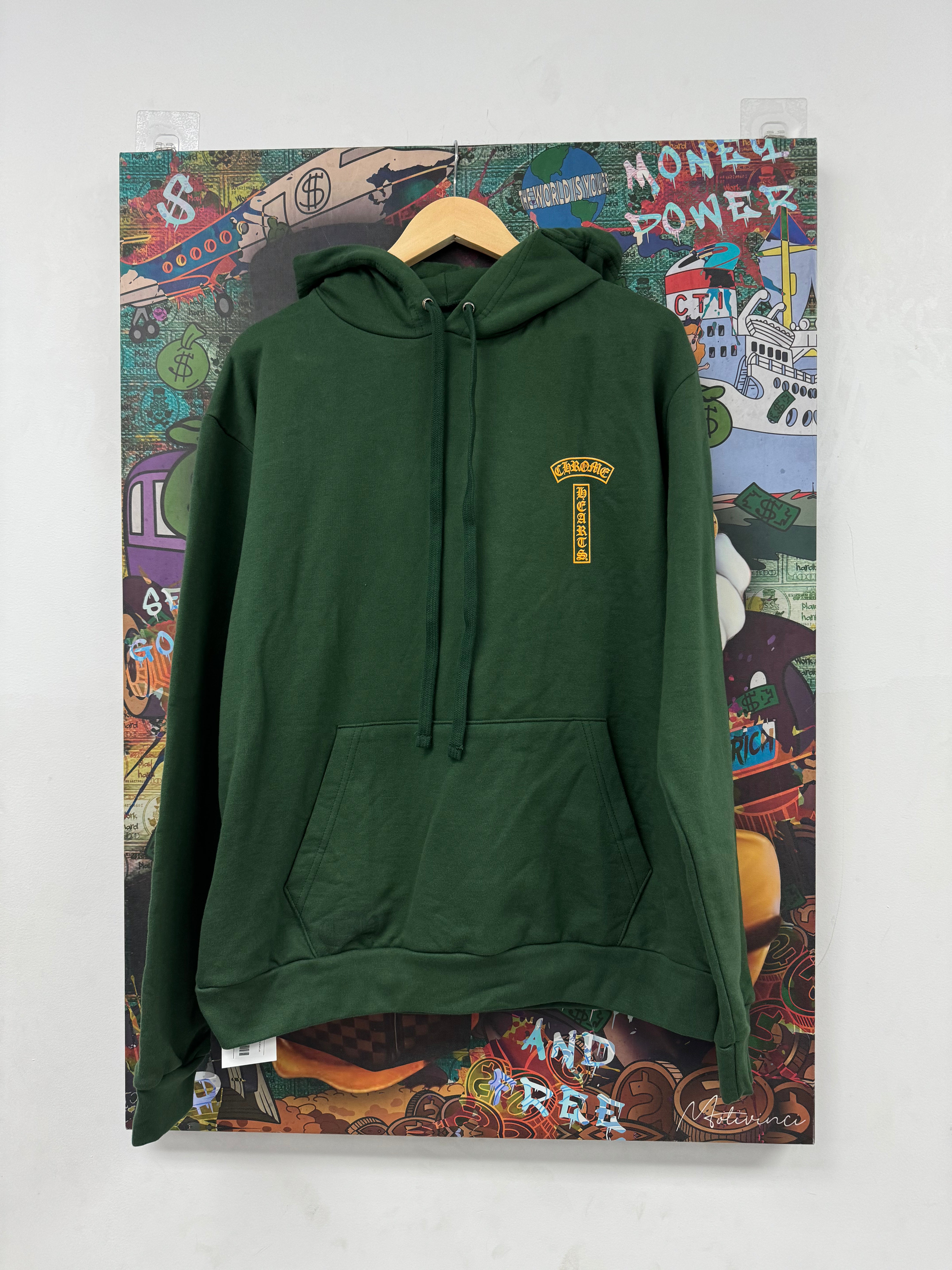 Chrome Hearts Green Yellow T-Bar Hoodie New Medium N/A