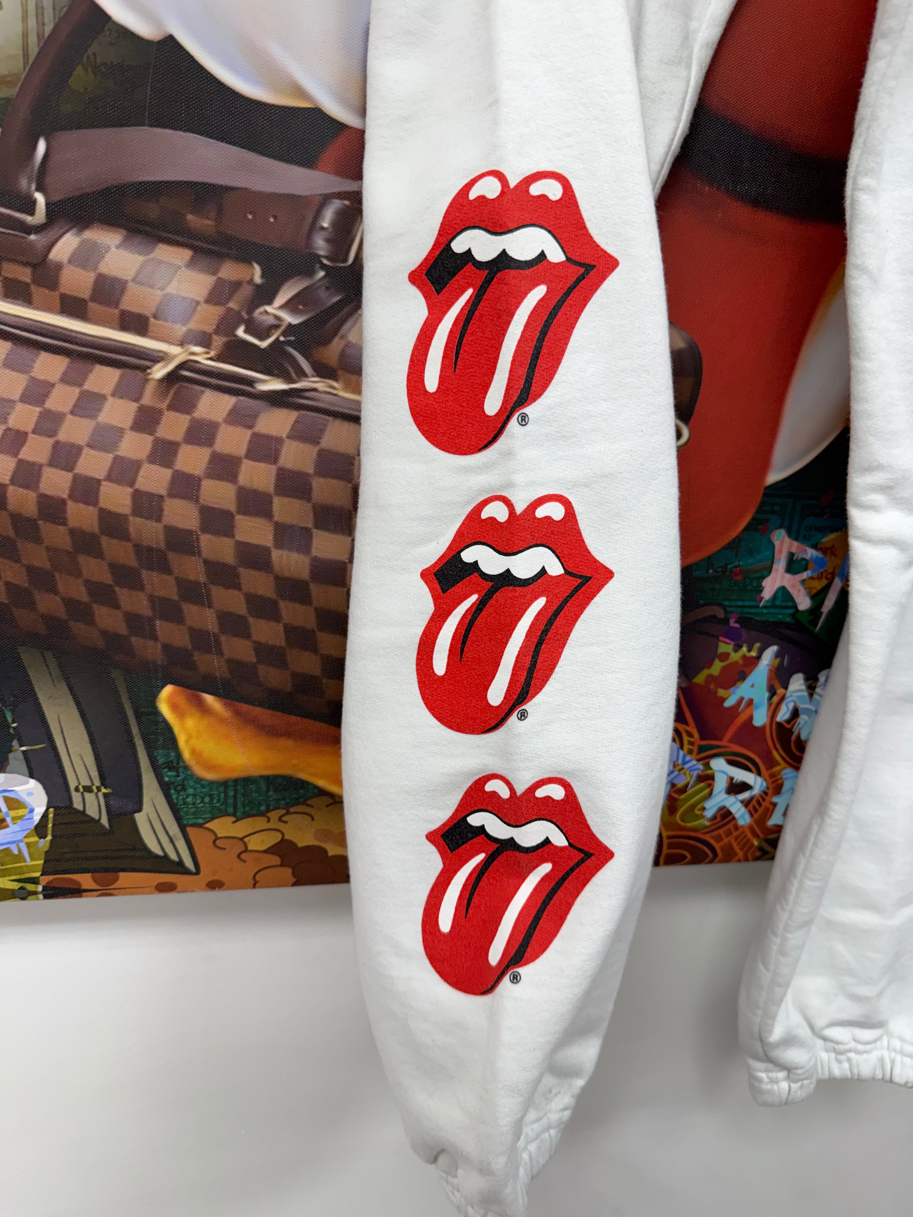 Chrome Hearts White Red Rolling Stones Sweats