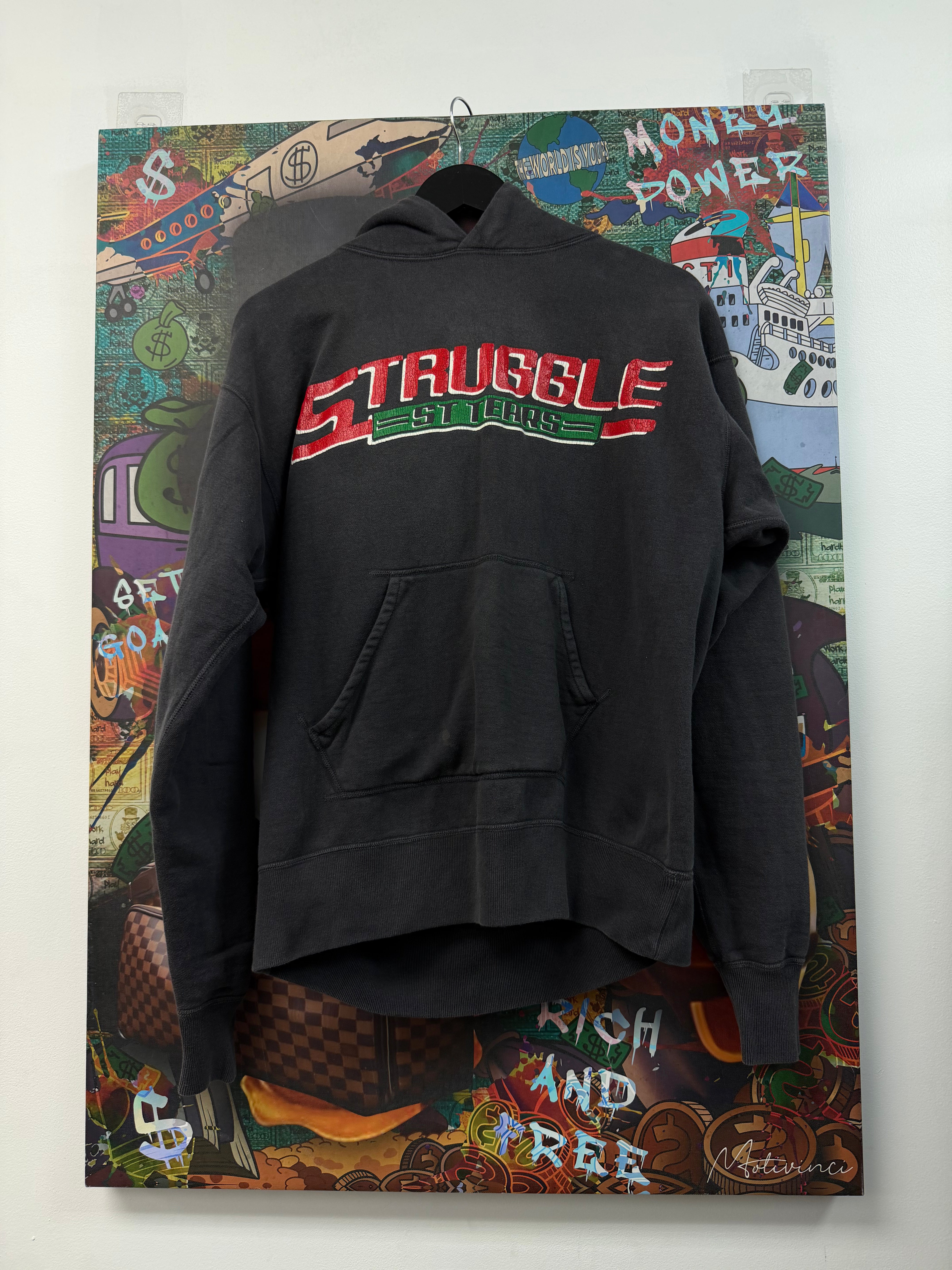 Saint Michael Washed Black Struggle Hoodie