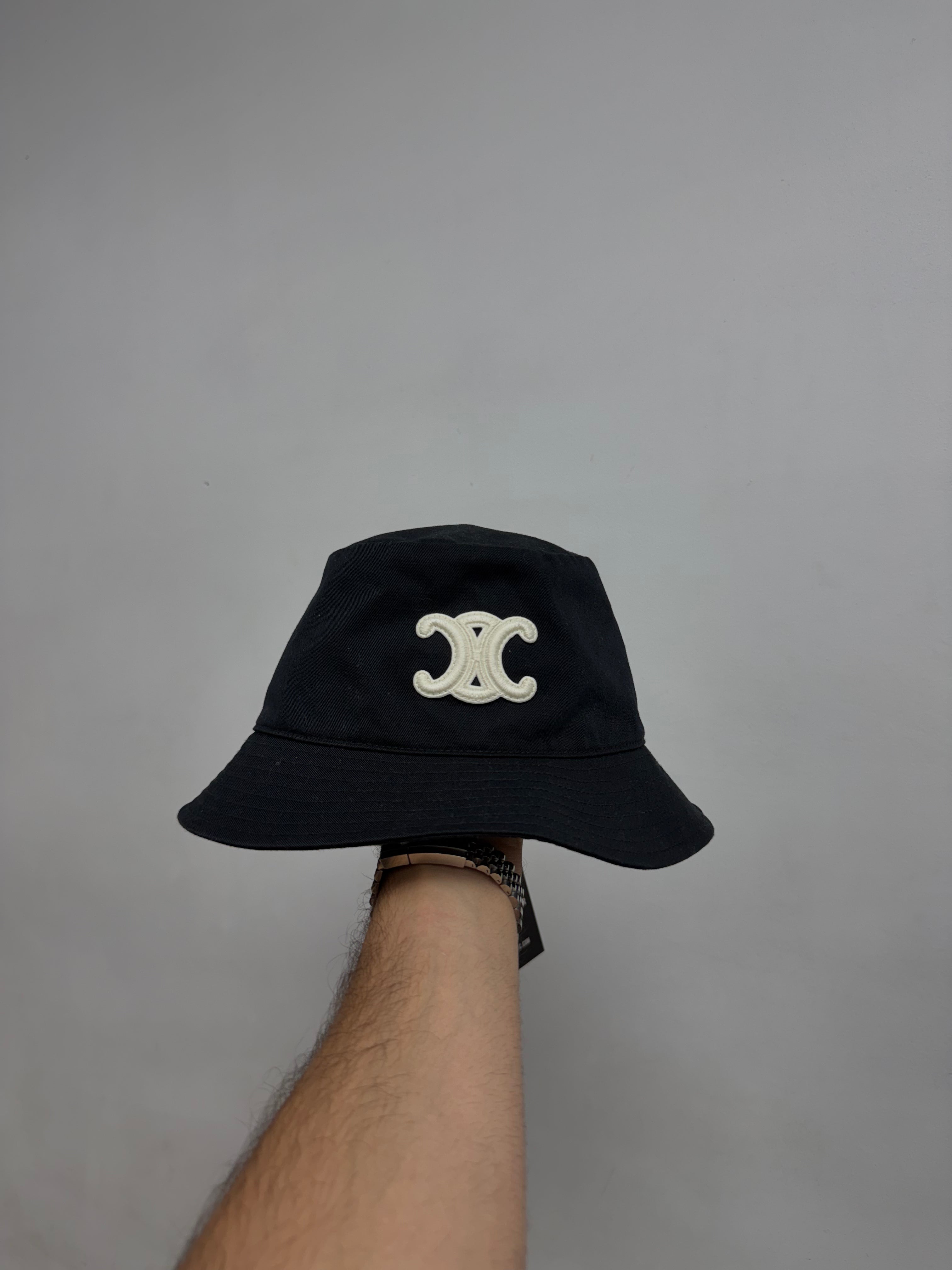 Celine Black CC Bucket Hat