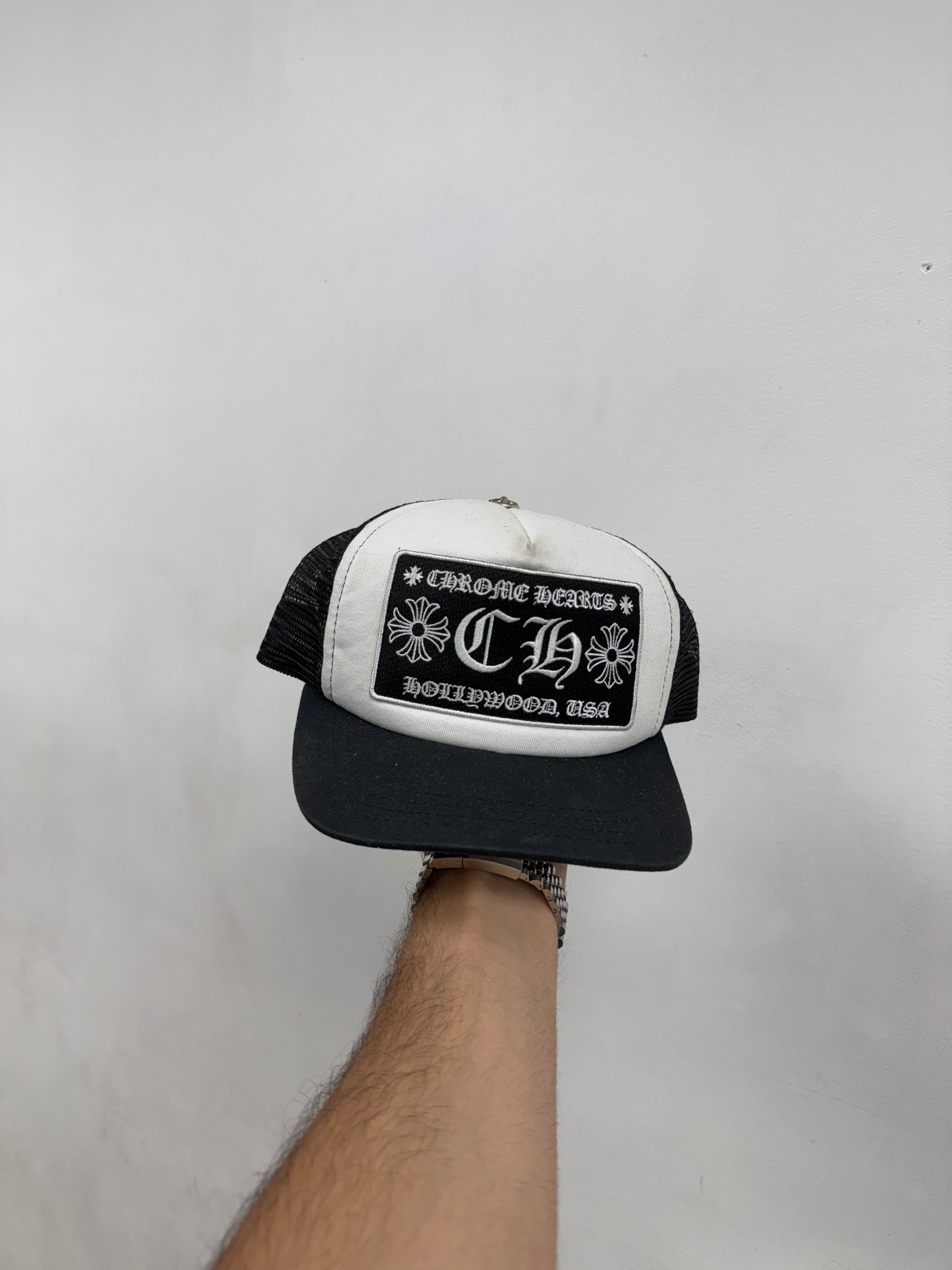Chrome Hearts White CH Hollywood Hat