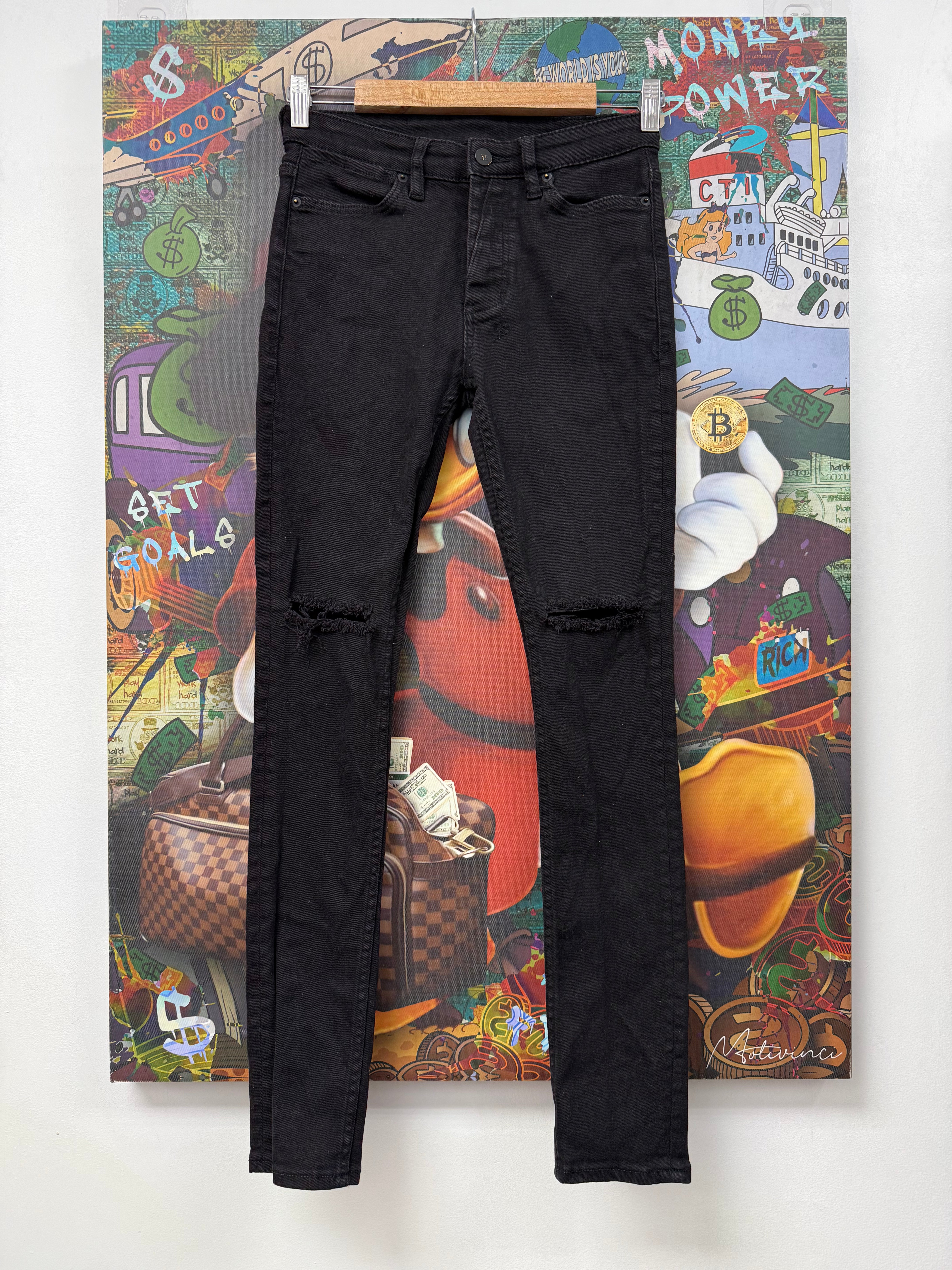 Ksubi Black Knee Ripped Jeans