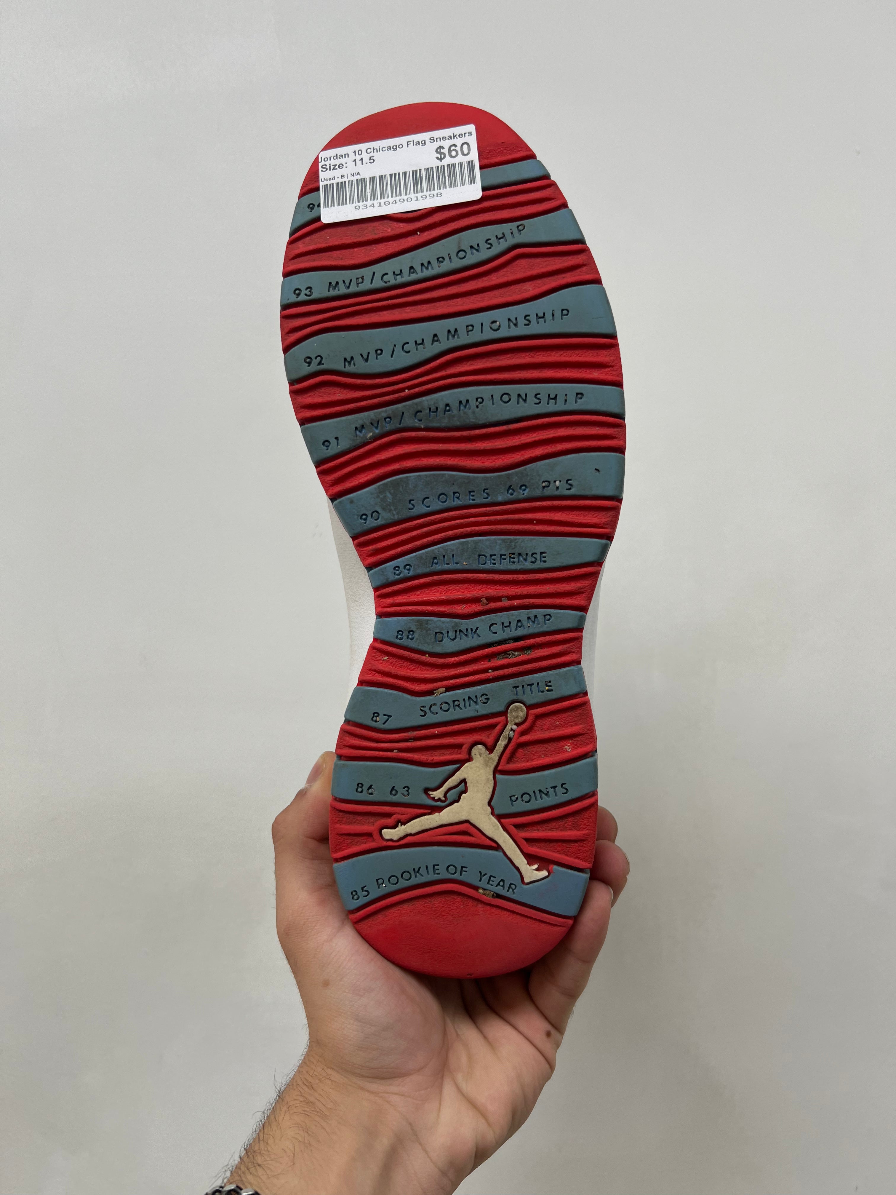 Jordan 10 Chicago Flag Sneakers