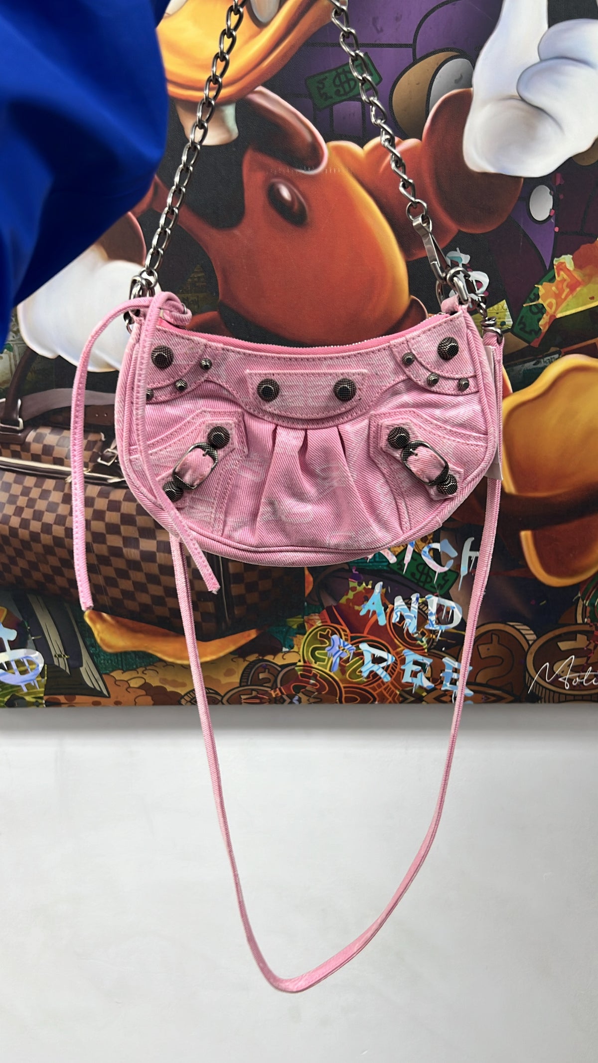 Balenciaga Denim Monogram Le Cagole Bag