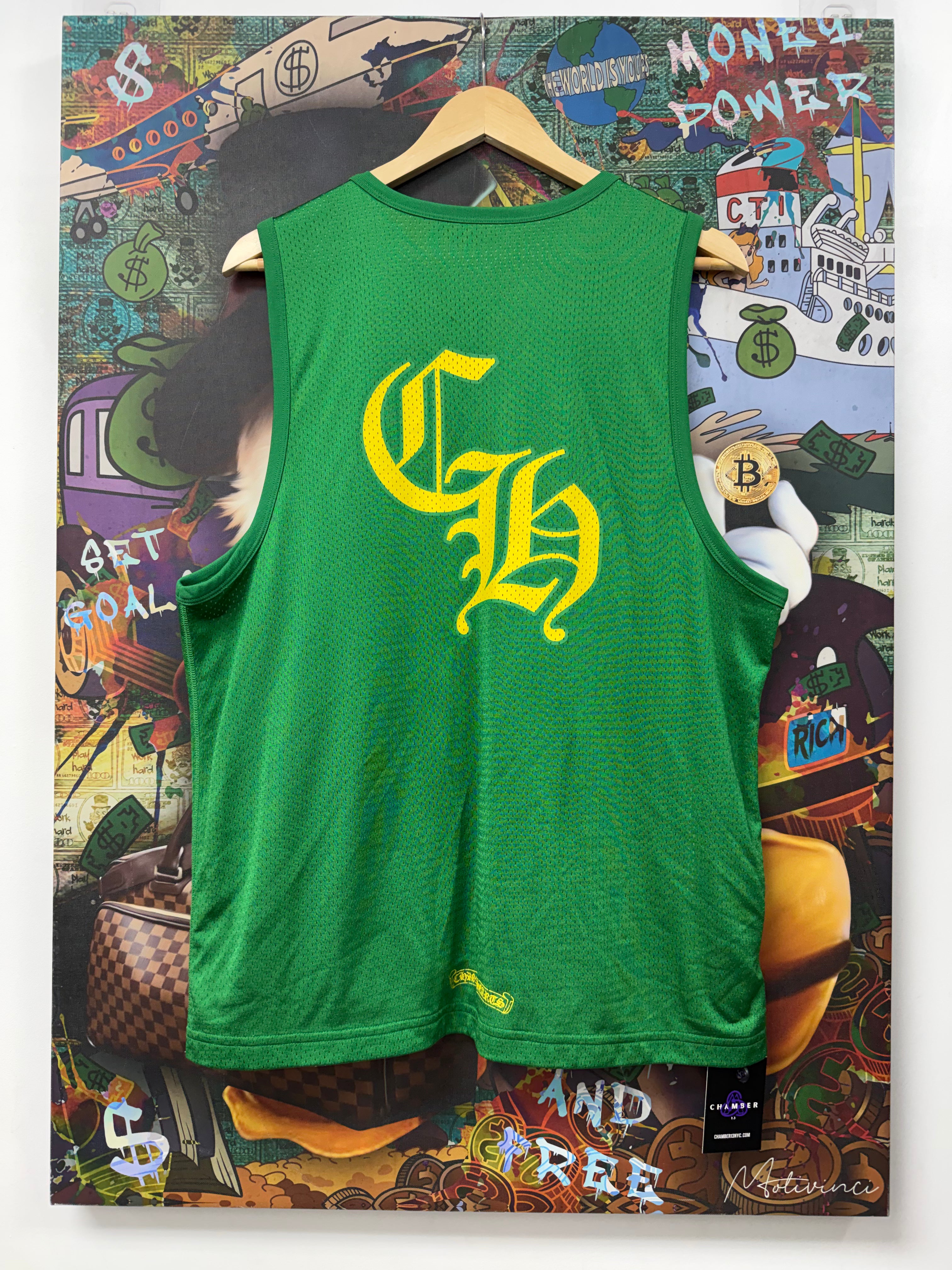 Chrome Hearts Green Yellow CH Basketball Jersey