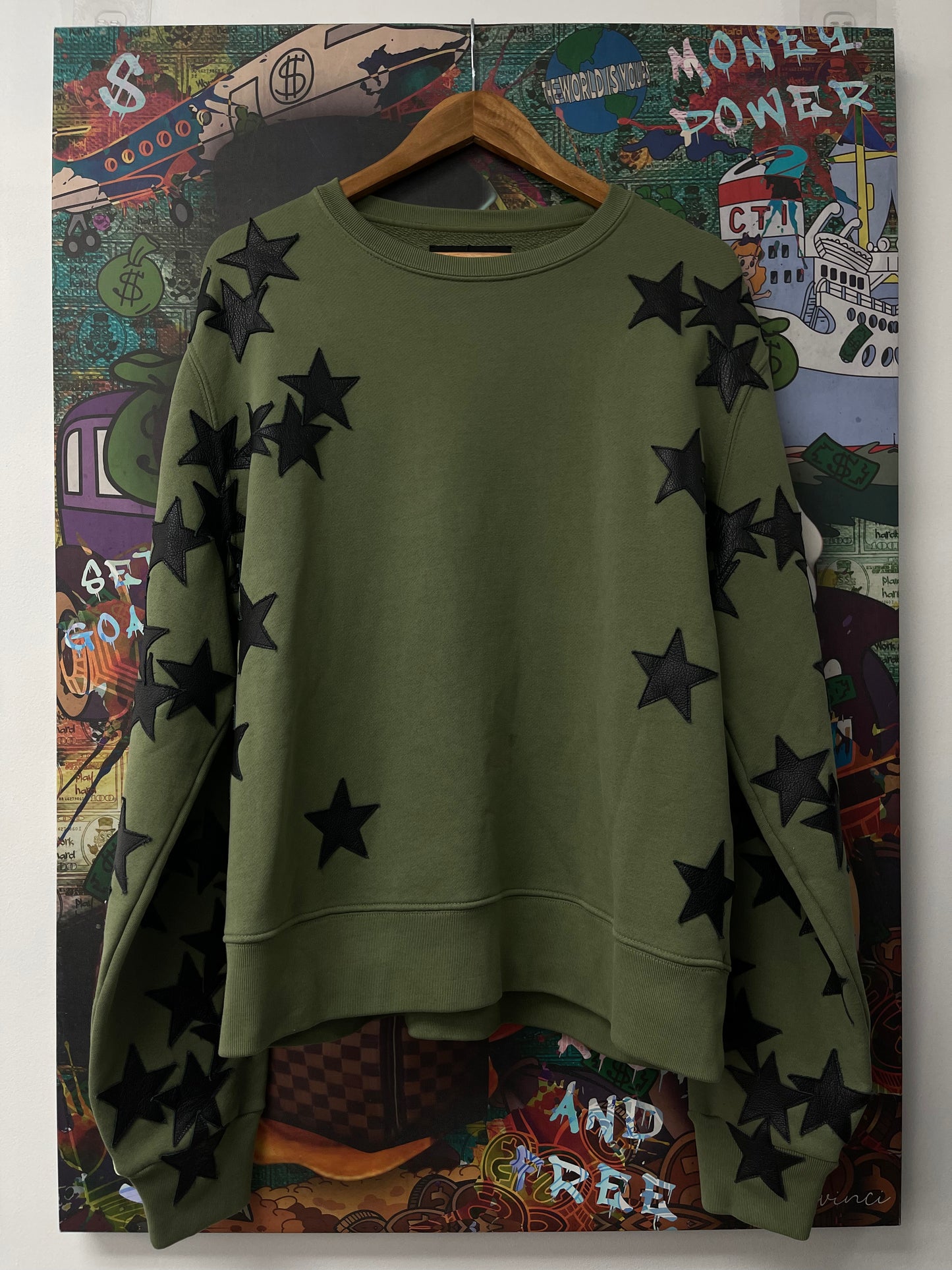 Amiri Chemist Crewneck Olive Green Black Used