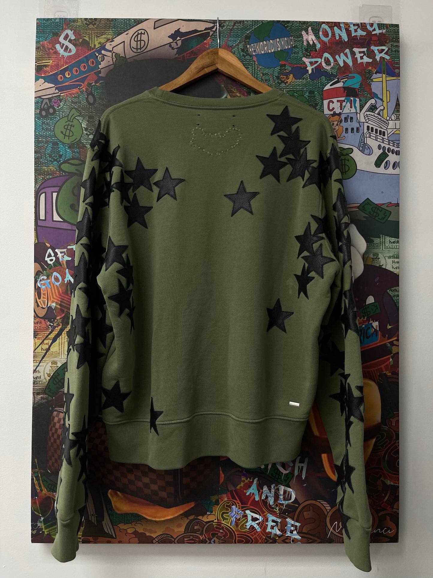 Amiri Chemist Crewneck Olive Green Black Used