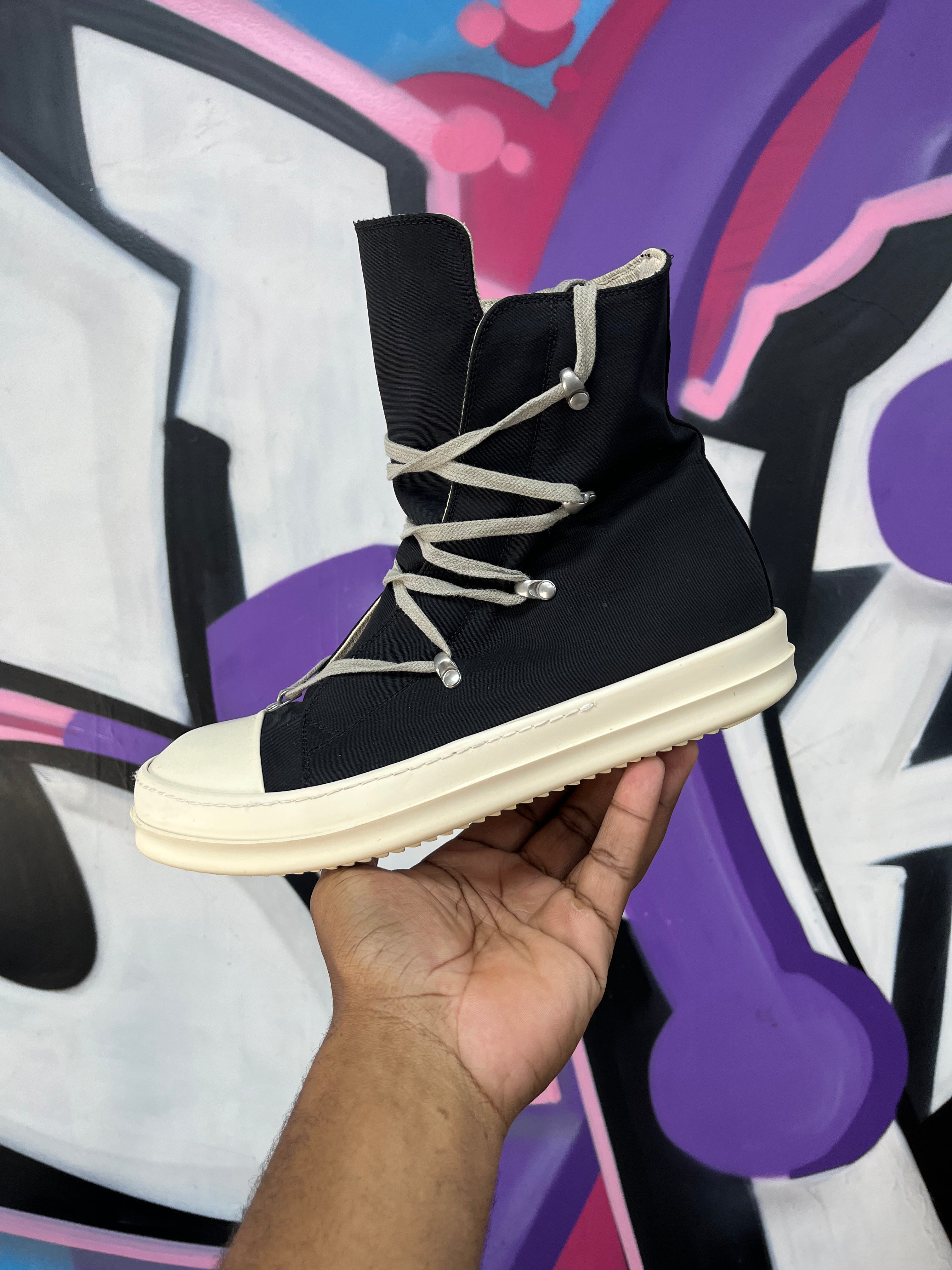 Rick Owens Black 'DRKSHDW' Megalace Ramone High Sneakers
