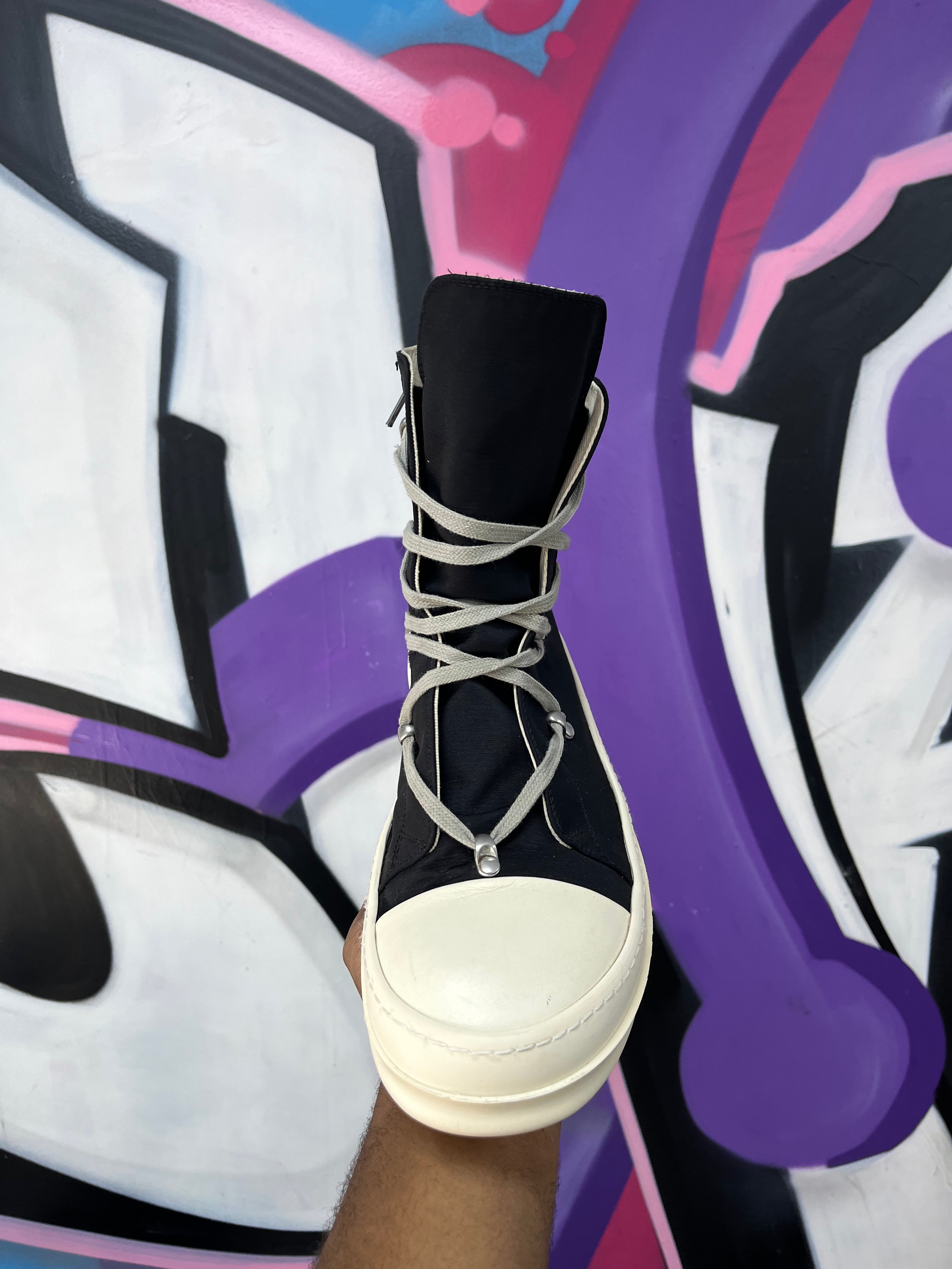 Rick Owens Black 'DRKSHDW' Megalace Ramone High Sneakers